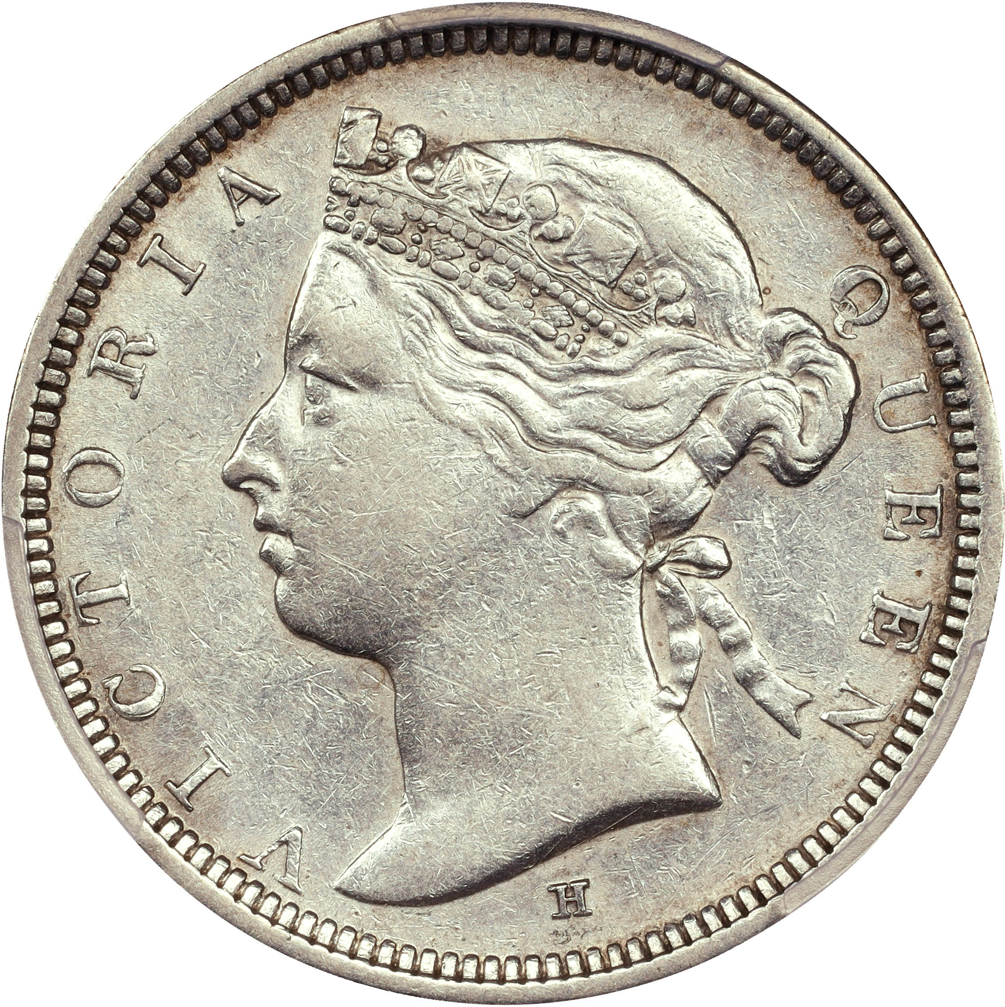 (t) HONG KONG (SAR). 20 Cents, 1882-H. Birmingham (Heaton) Mint. Victoria.