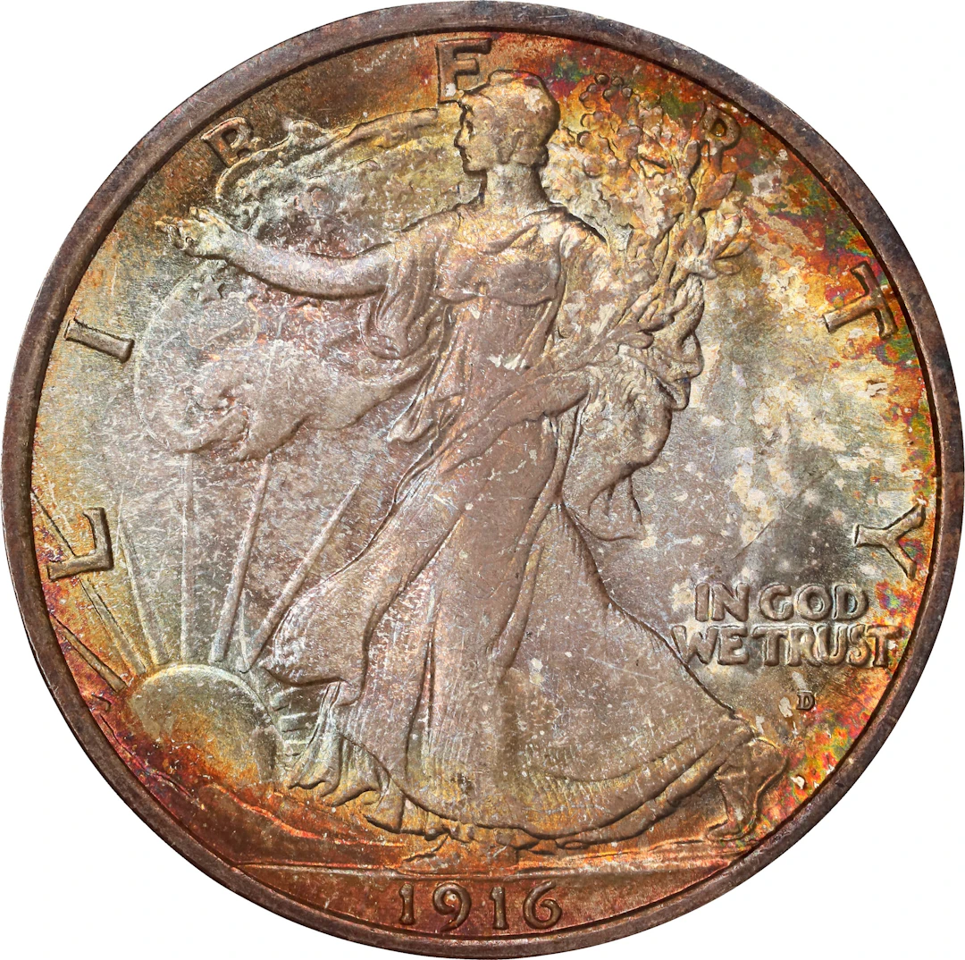 1916-D Walking Liberty Half Dollar. MS-66 (NGC). CAC.