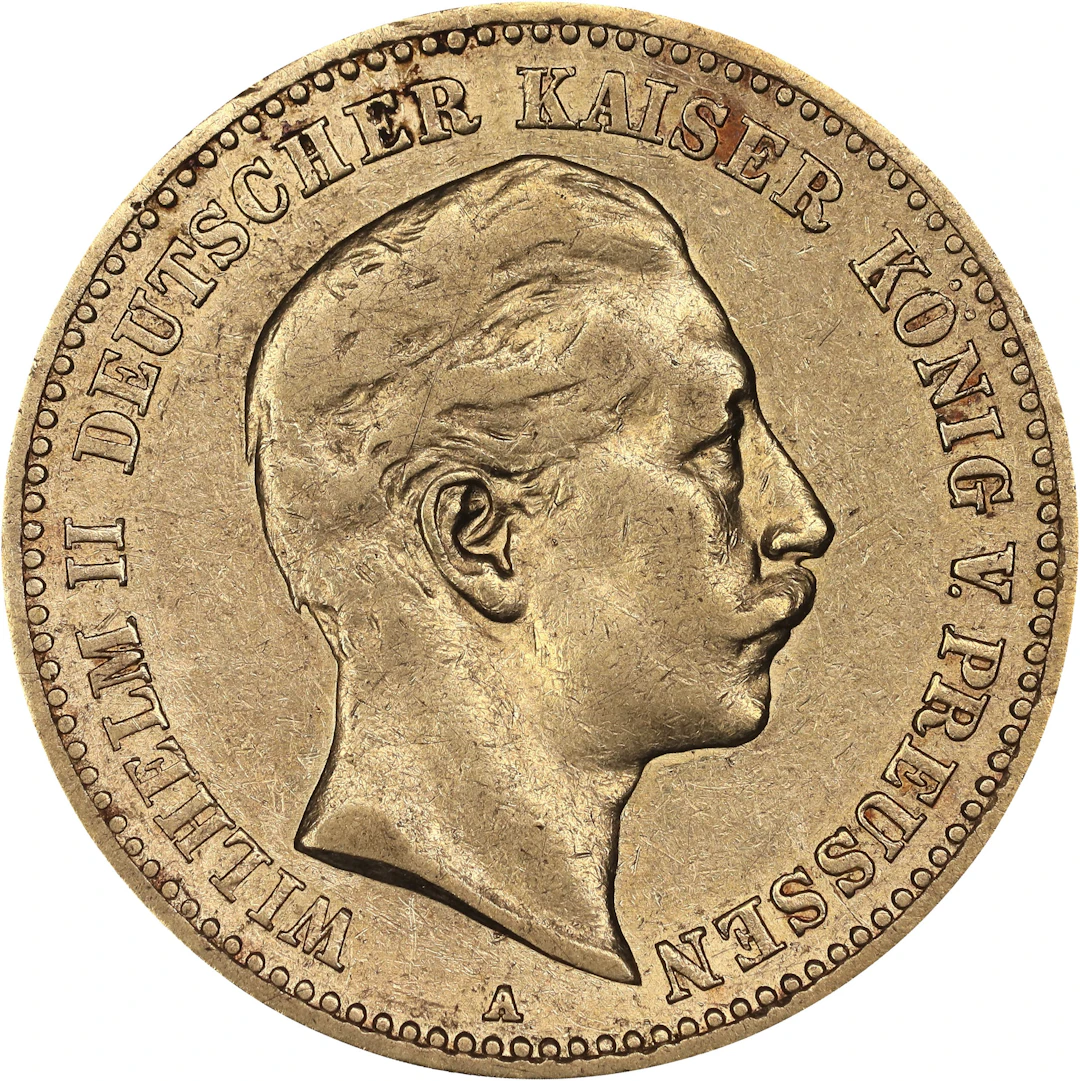 (0.115 oz, 3.577 g AGW). German States. Prussia. 1890 Gold 10 Mark.