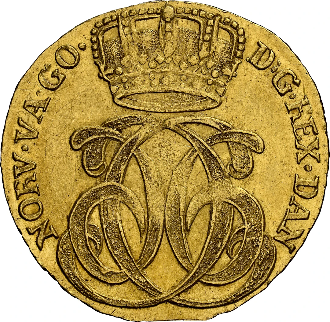 NORWAY. Gold Off-Metal Strike 24 Skilling, 1745. Kongsberg Mint. Christian