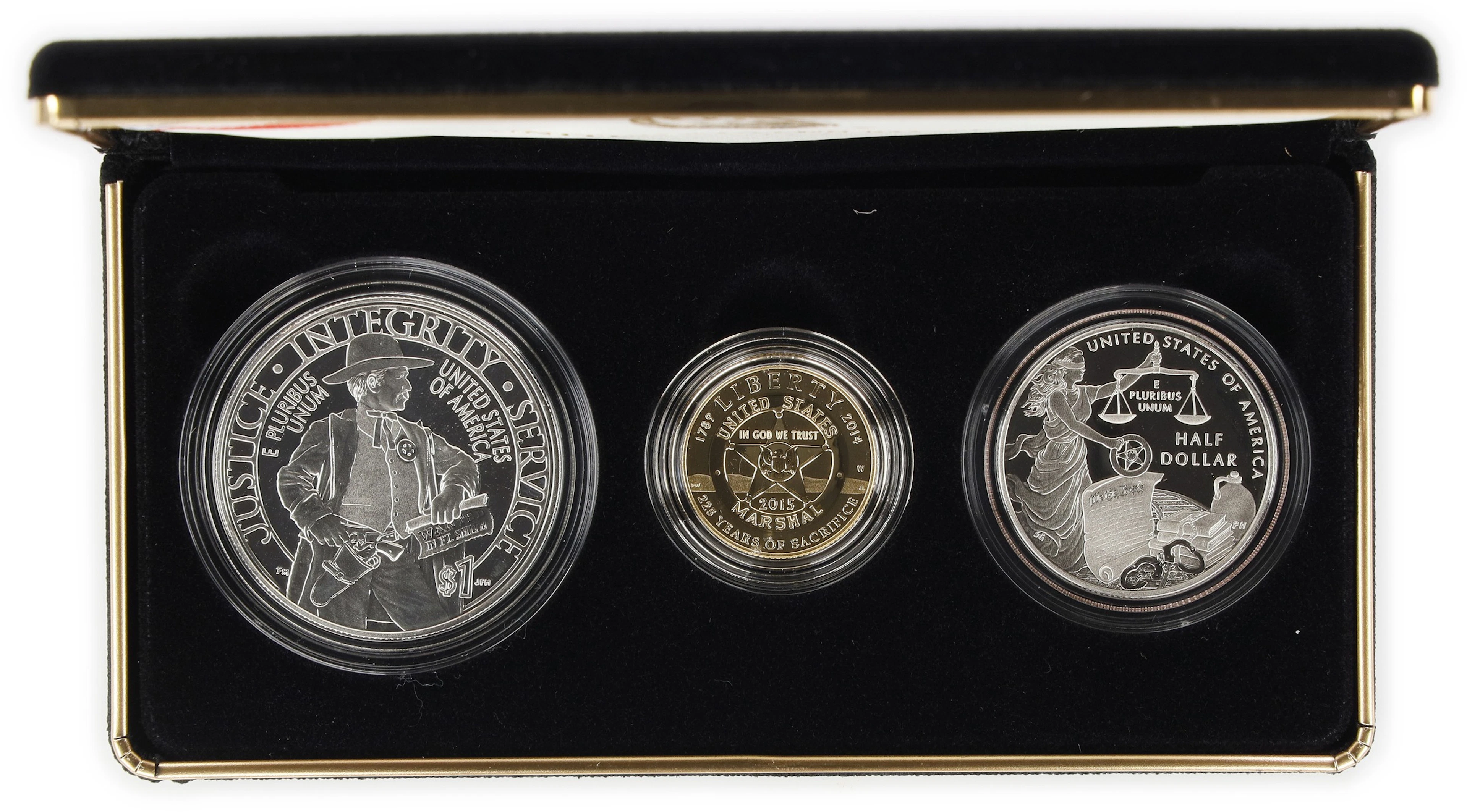 (0.242 oz, 7.527 g AGW). 2015-W U.S. Marshals Service 225th Anniversary