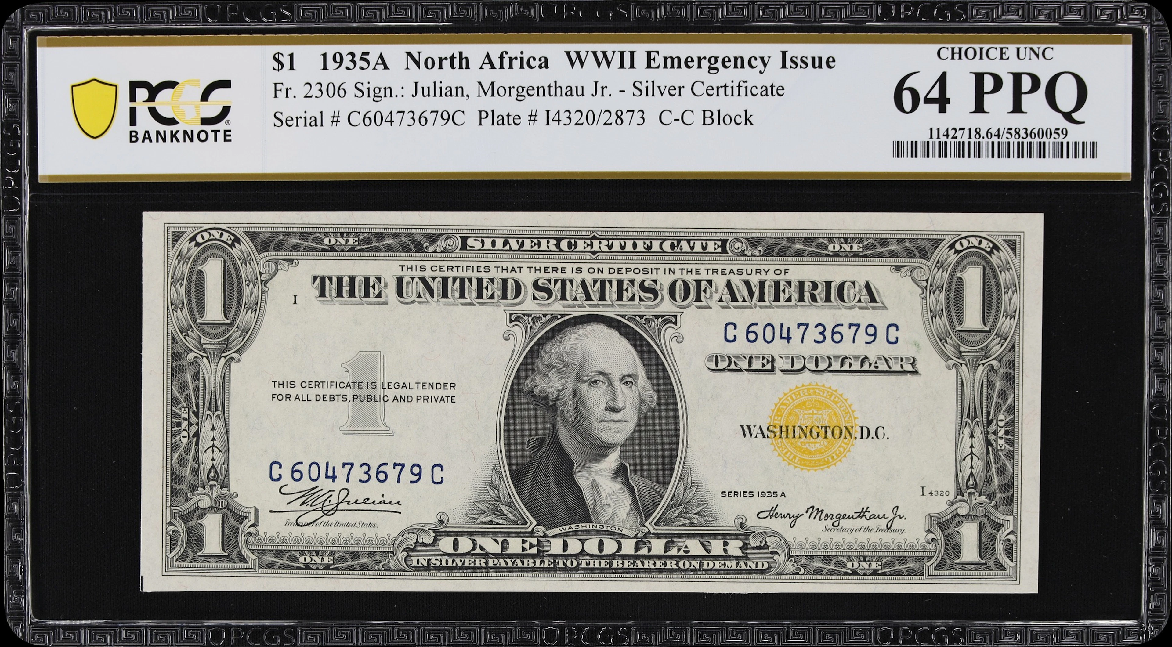 Fr. 2306. 1935A $1 North Africa Emergency Note. PCGS Banknote Choice