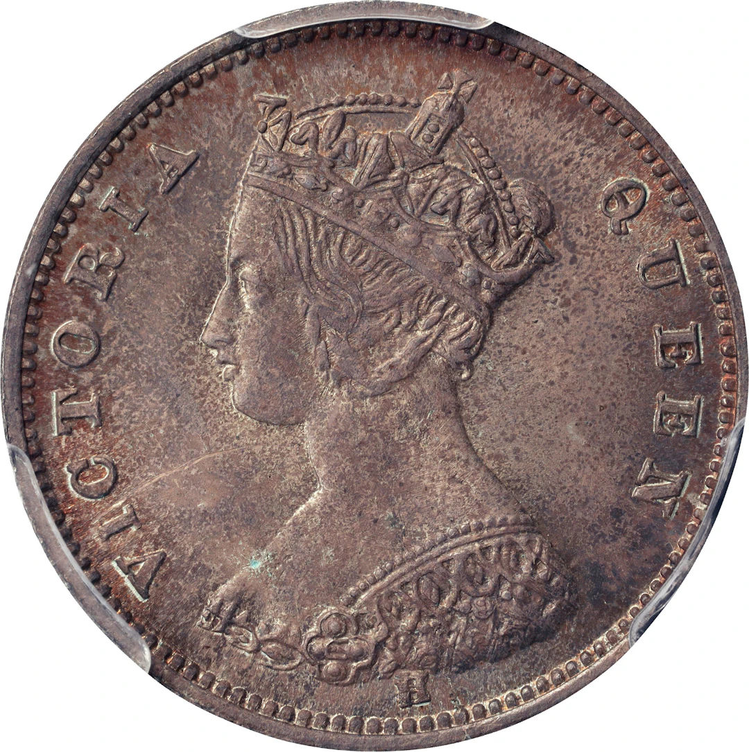 (t) HONG KONG (SAR). 10 Cents, 1874-H. Birmingham (Heaton) Mint. Victoria.