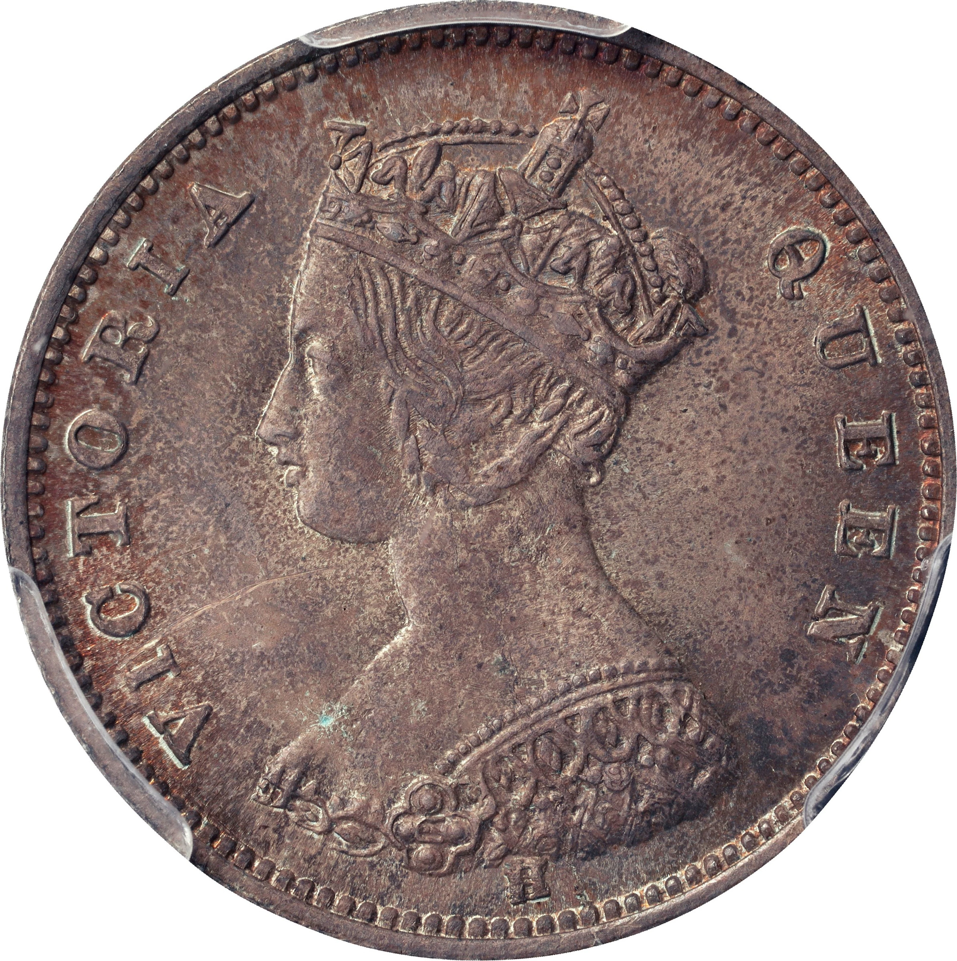 (t) HONG KONG (SAR). 10 Cents, 1874-H. Birmingham (Heaton) Mint. Victoria.