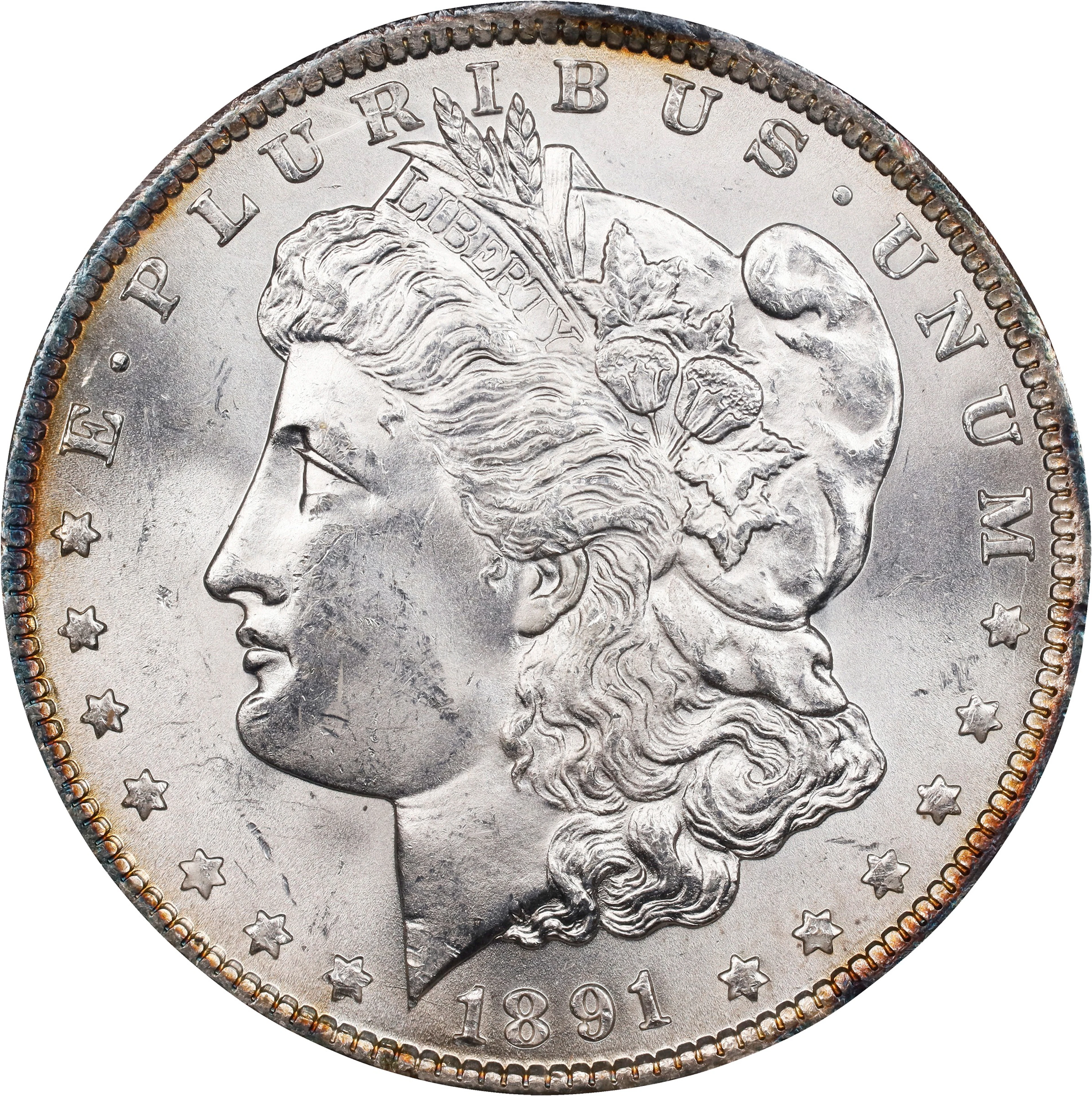 1891 Morgan Silver Dollar. MS-63 (NGC).