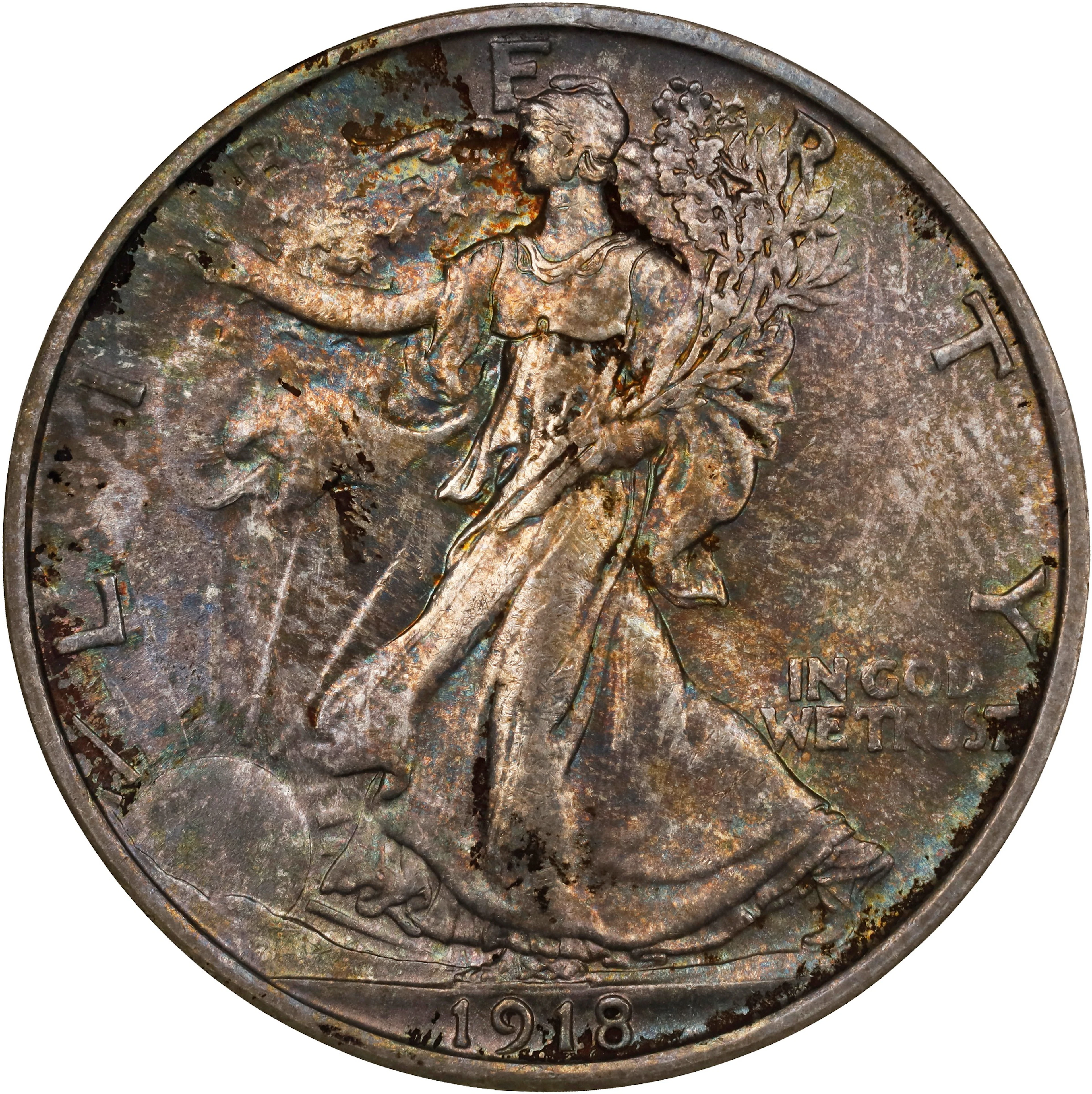 1918 Walking Liberty Half Dollar. MS-64 (NGC).