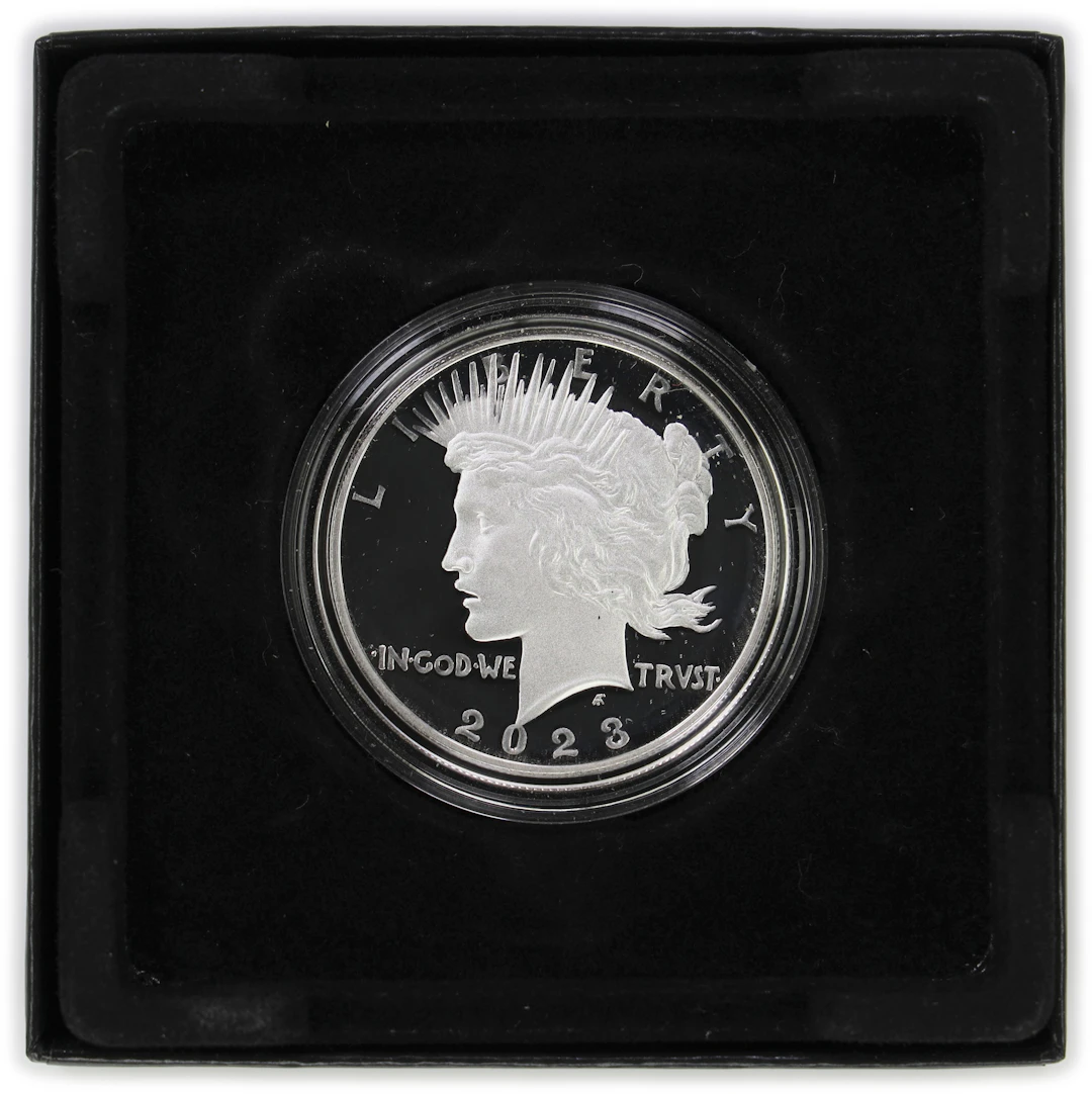 (0.859 oz, 26.718 g ASW). 2023-S Peace Silver Dollar.