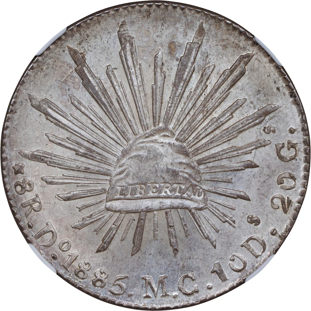 MEXICO. 8 Reales, 1885-Do MC. Durango Mint. NGC MS-64+.