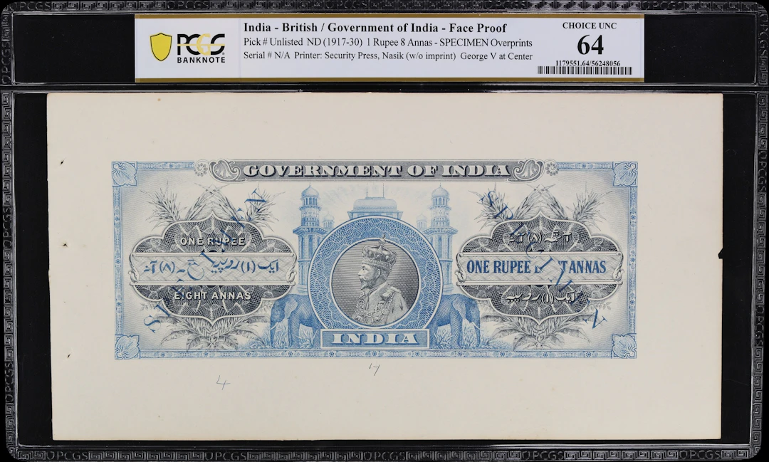 INDIA. Government of India. 1 Rupee 8 Annas, ND (1917-30). P-Unlisted.