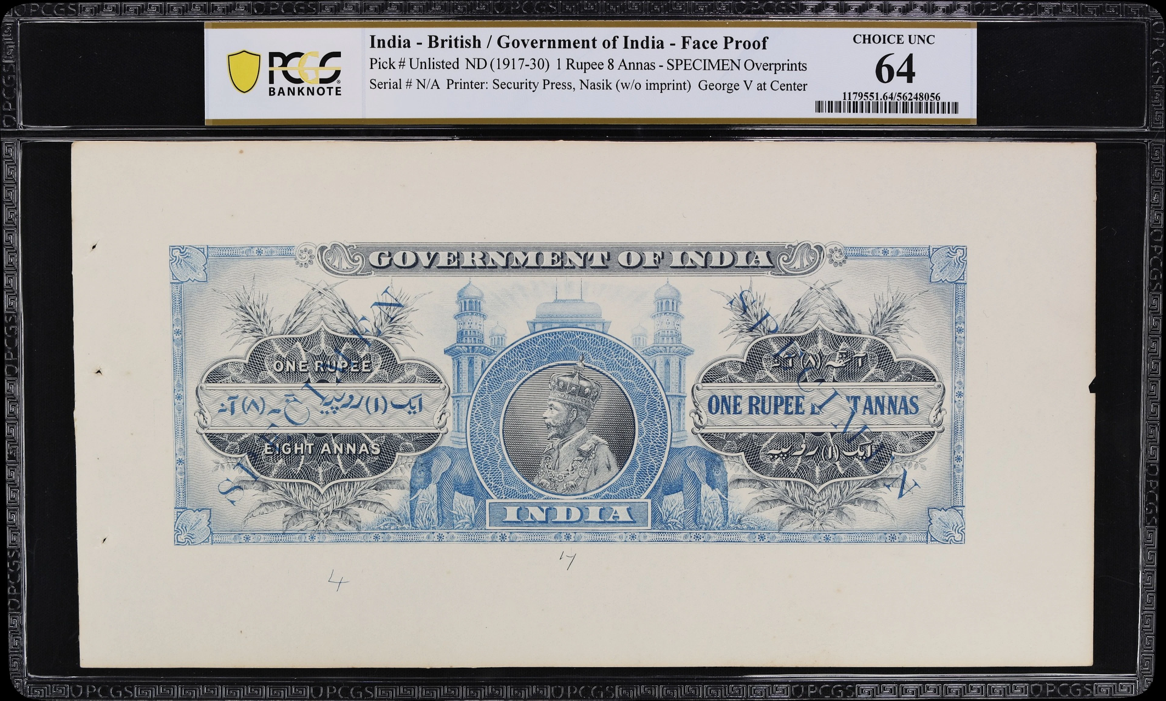 INDIA. Government of India. 1 Rupee 8 Annas, ND (1917-30). P-Unlisted.