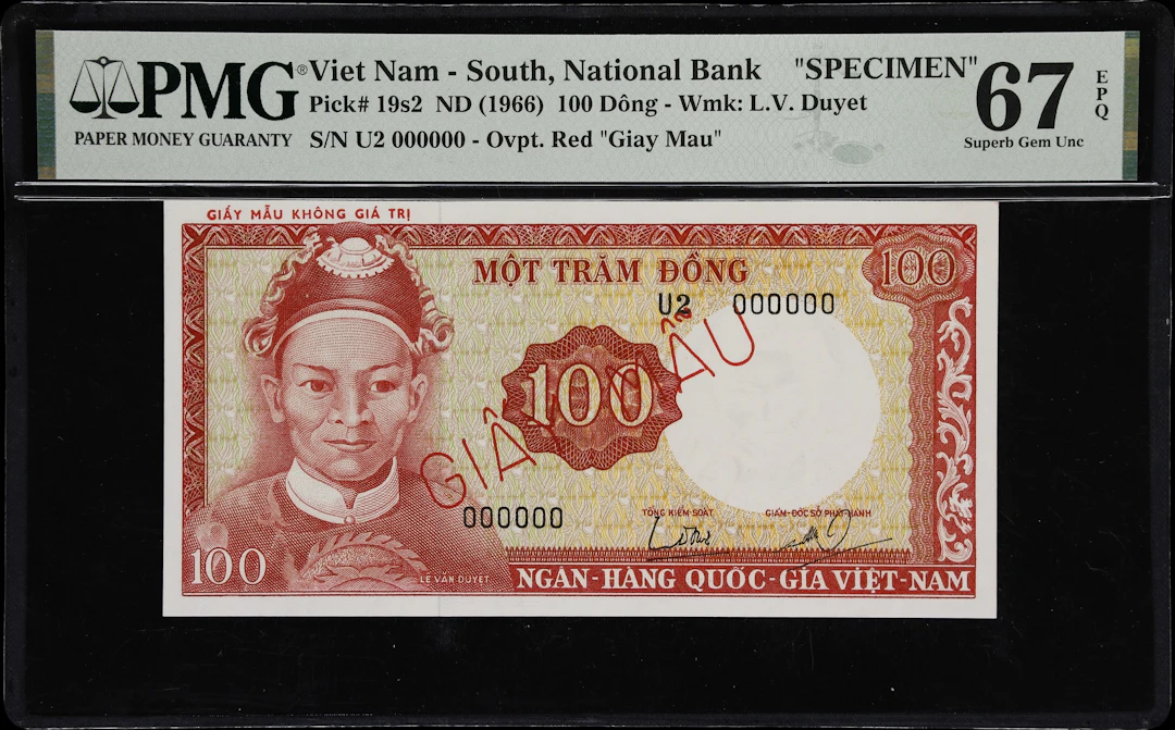 VIETNAM, SOUTH. National Bank of Vietnam. 100 Dong, ND (1966). P-19s2.