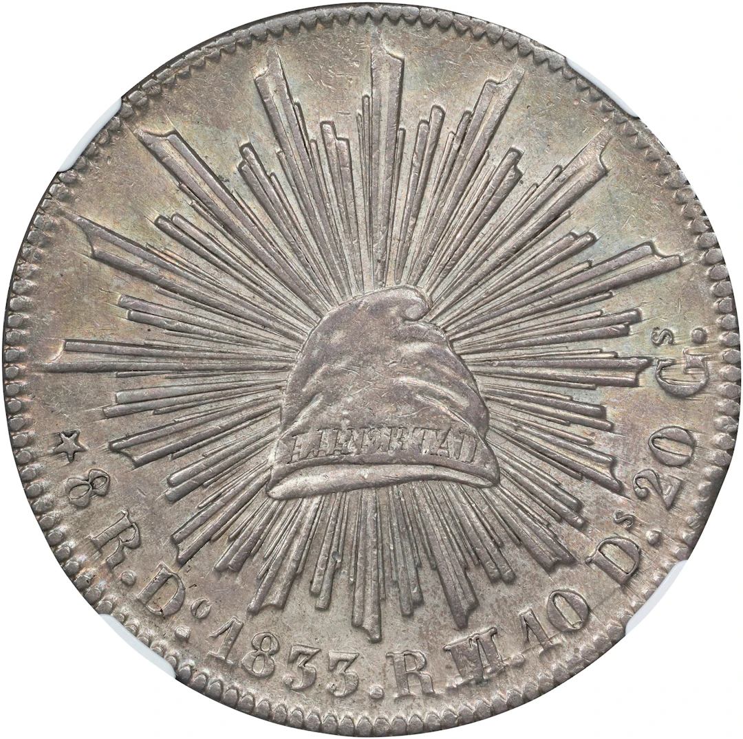 MEXICO. 8 Reales, 1833-Do RM/L. Durango Mint. NGC AU-58.