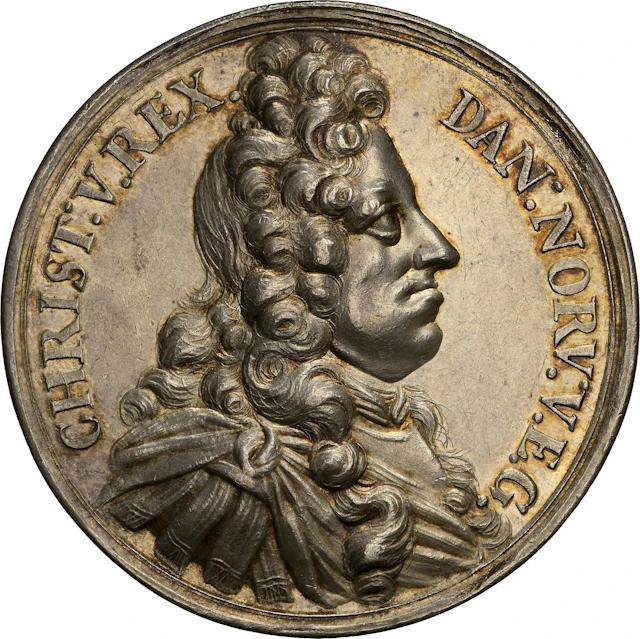 DENMARK. The King and Copenhagen Silver Medal, ND (ca. 1695). Christian