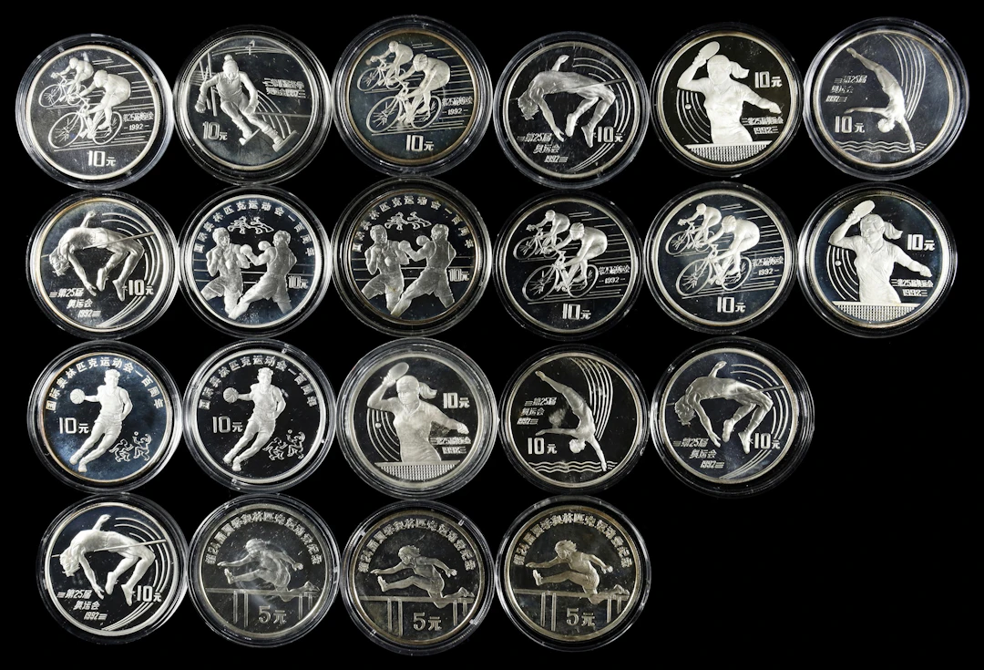 (t) CHINA. Group of Silver Denominations (21 Pieces), 1988-94. Olympic