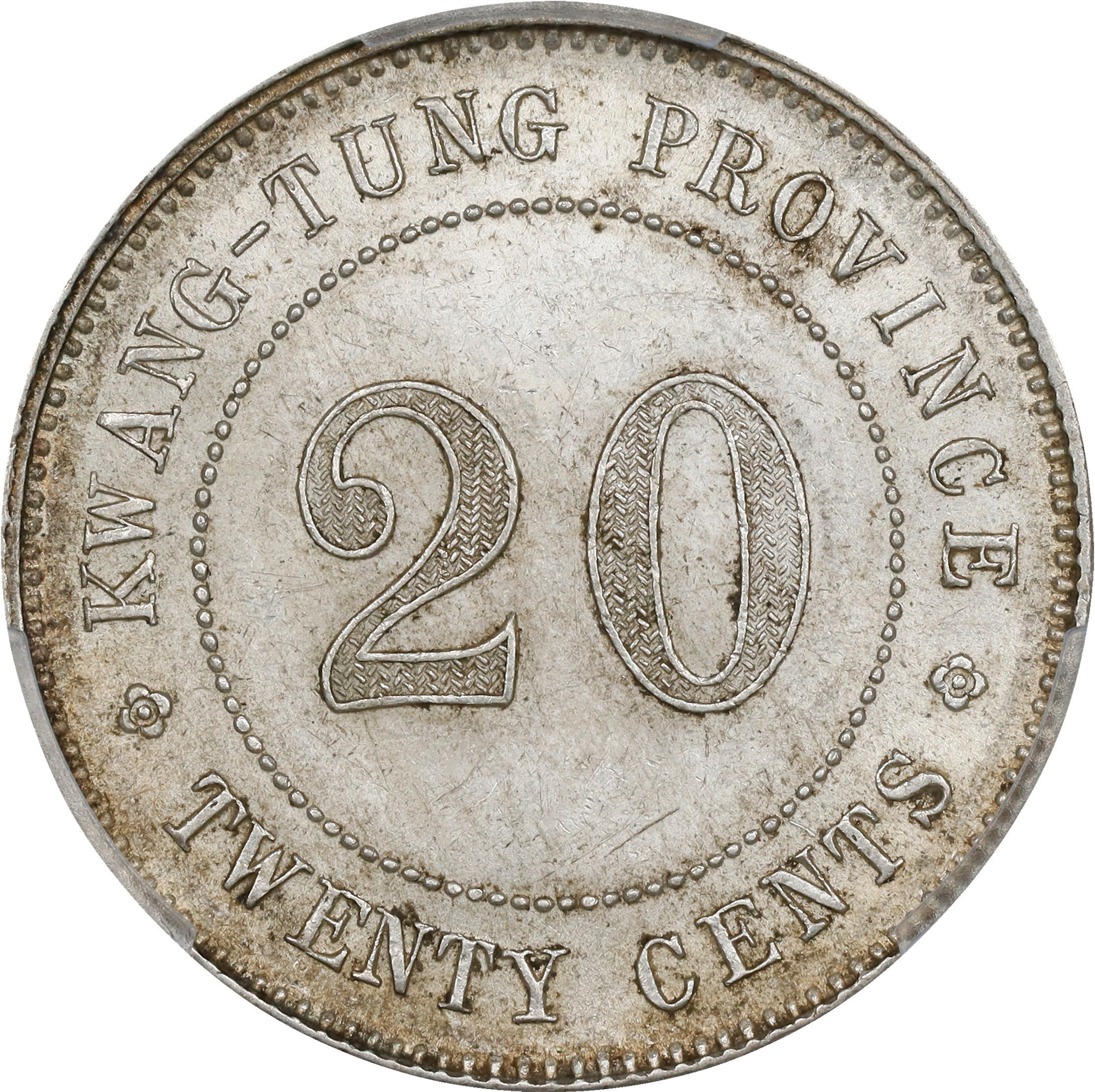 (t) CHINA. Kwangtung. 20 Cents, Year 4 (1915). Kwangtung Mint. PCGS MS-61.