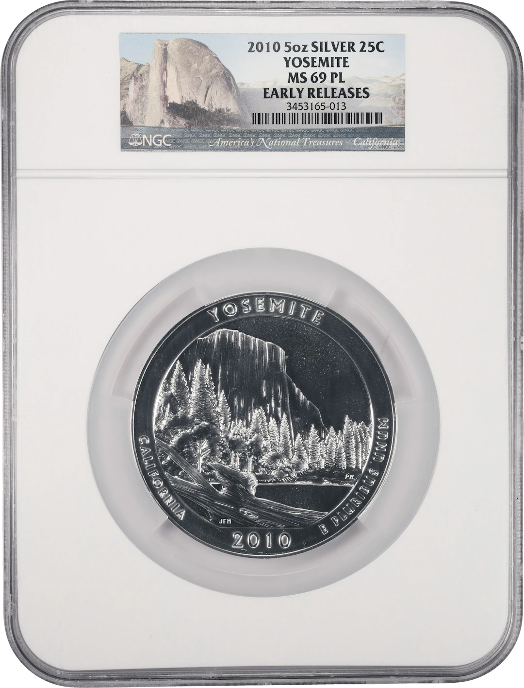 (5 oz, 155.52 g ASW). 2010-P Yosemite America the Beautiful 5 oz Silver