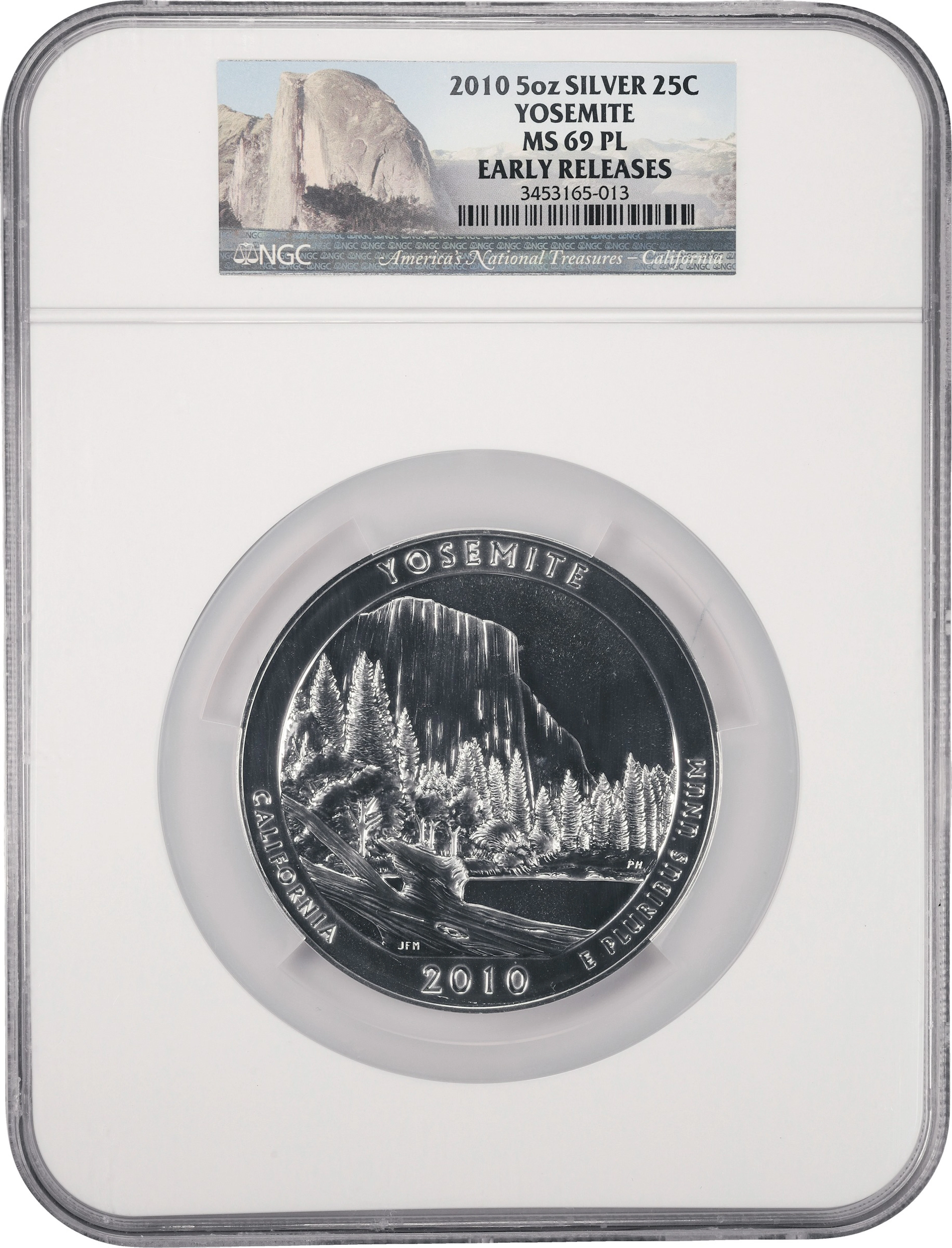 (5 oz, 155.52 g ASW). 2010-P Yosemite America the Beautiful 5 oz Silver