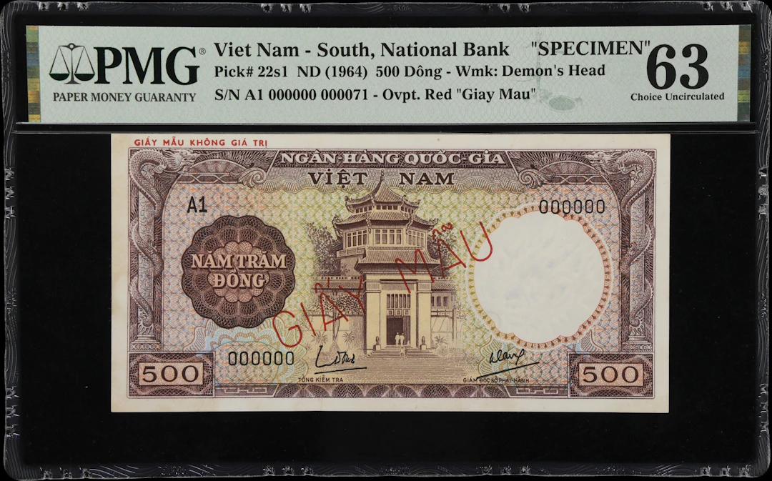 VIETNAM, SOUTH. National Bank of Vietnam. 500 Dong, ND (1964). P-22s1.