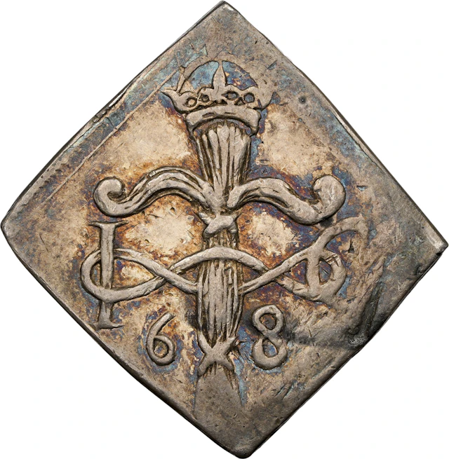 SWEDEN. 2 Mark Klippe, 1568. Vadstena Mint. Dukes Johan (III) and