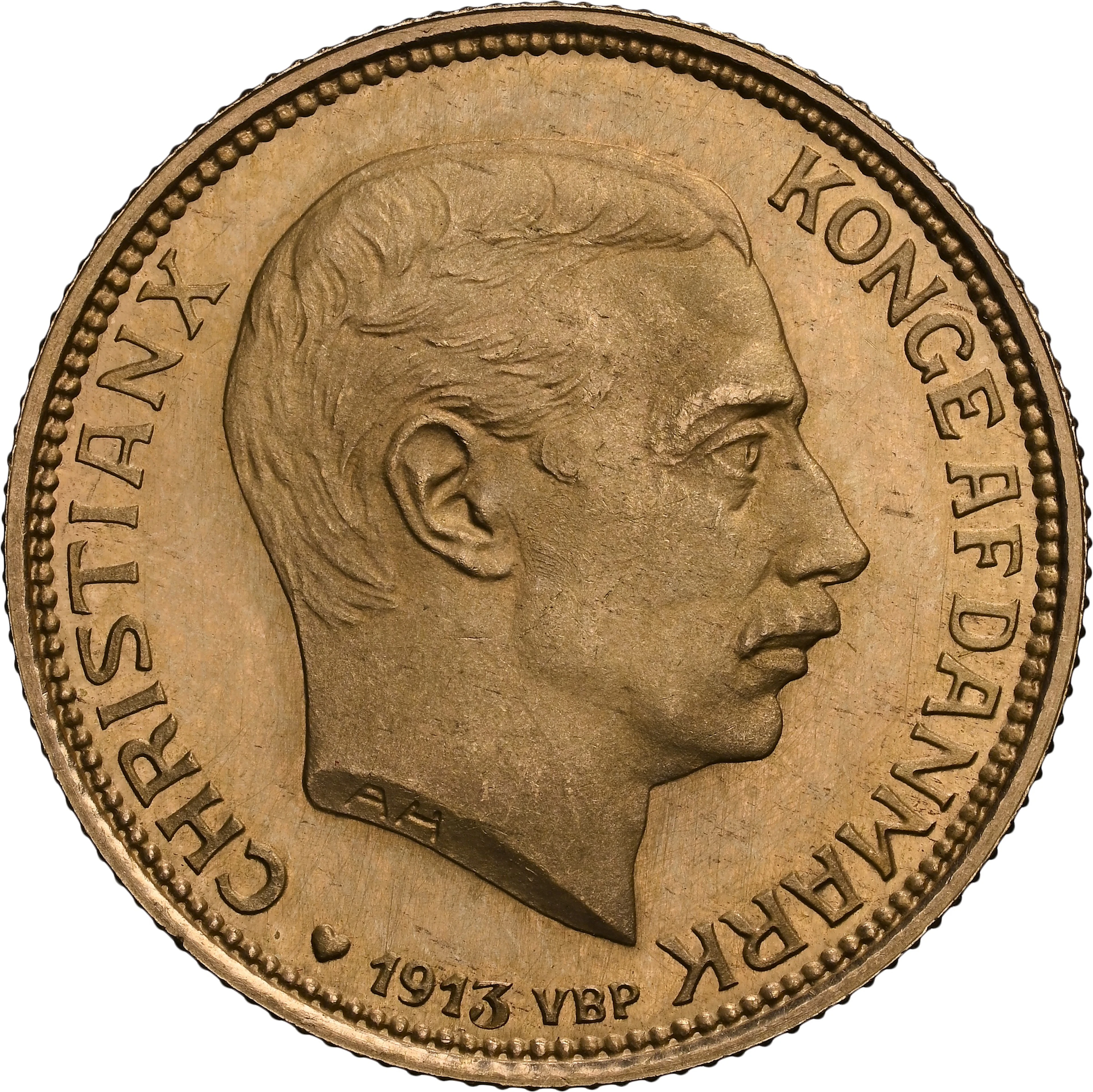 DENMARK. 20 Kroner, 1913. Copenhagen Mint. Christian X. NGC MS-68.