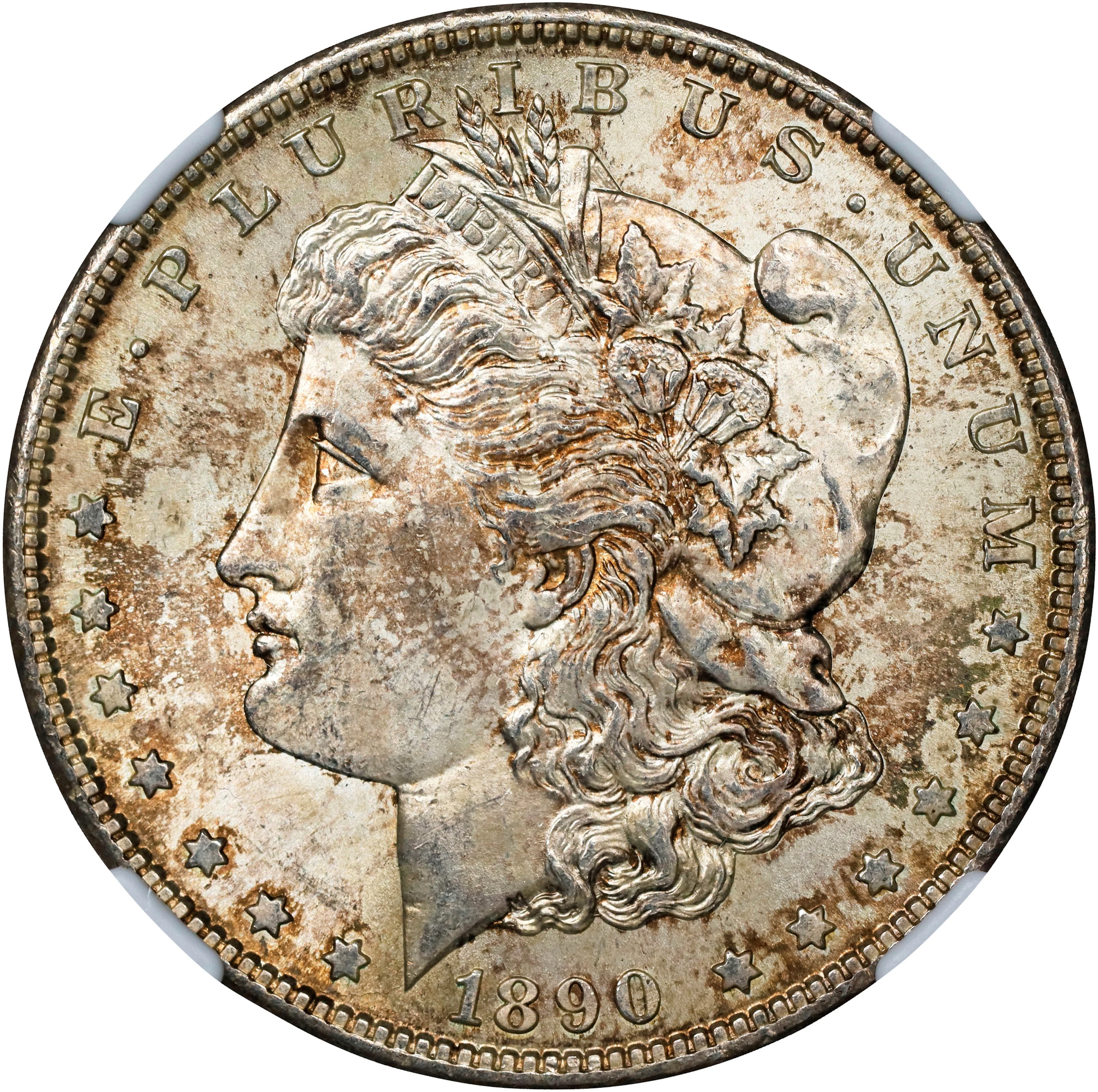 1890-S Morgan Silver Dollar. MS-64 (NGC).