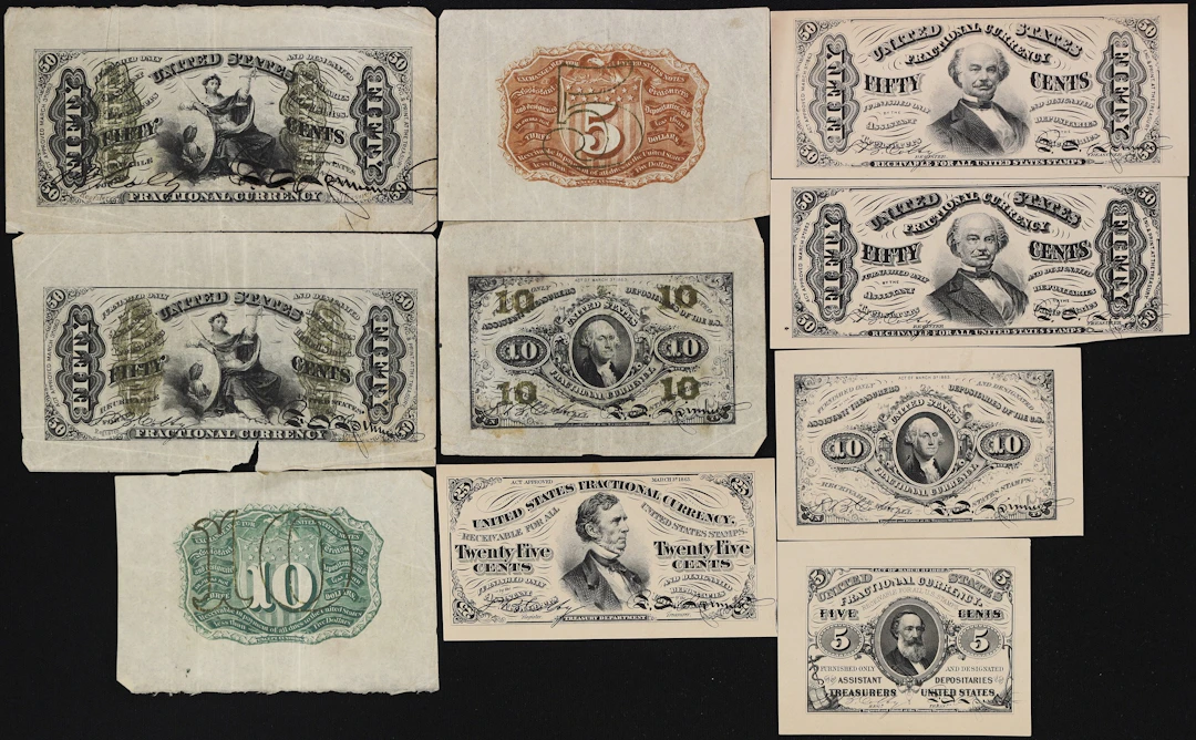 Lot of (10) Mixed Fractional Counterfeit Detectors & Specimens. Mixed
