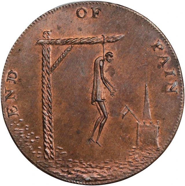 GREAT BRITAIN. Middlesex. Undated (1790s) End of Pain Halfpenny Token.