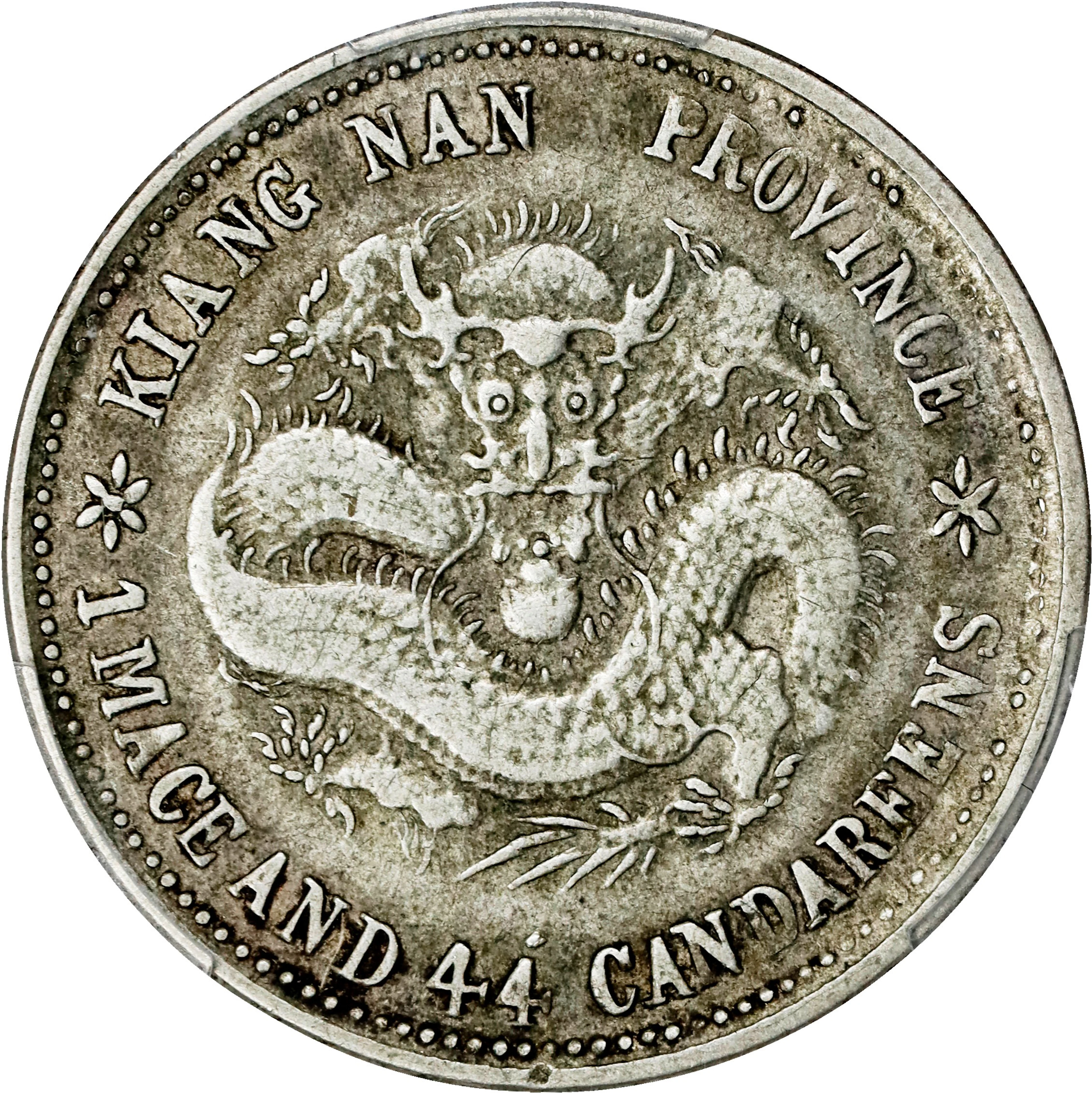 (t) CHINA. Kiangnan. 1 Mace 4.4 Candareens (20 Cents), CD (1898).