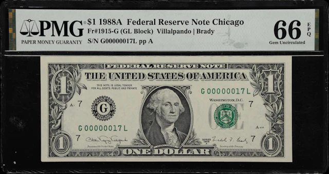 Fr. 1915-G. 1988A $1 Federal Reserve Note. Chicago. PMG Gem Uncirculated