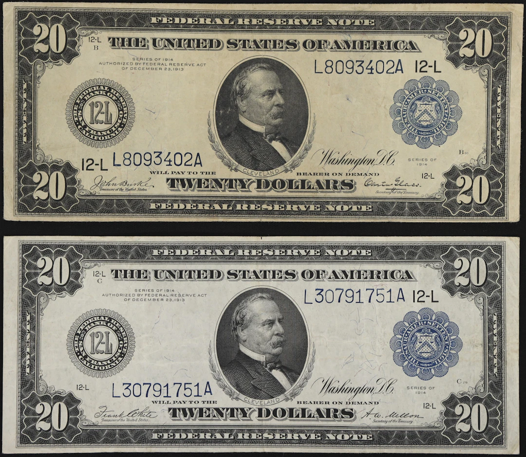 Lot of (2) Fr. 1009 & 1011b. 1914 $20 Federal Reserve Notes. San Francisco.