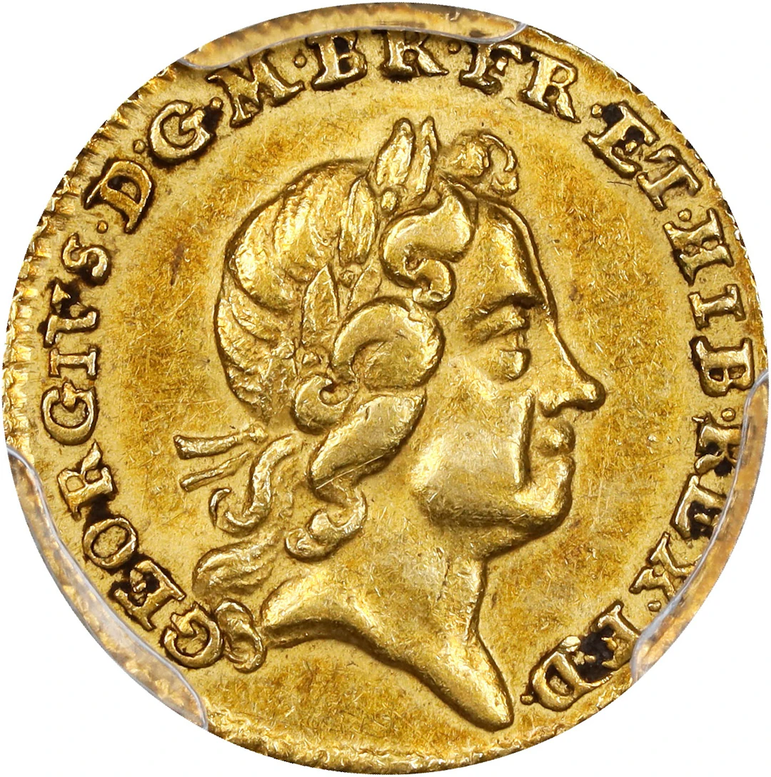 GREAT BRITAIN. 1/4 Guinea, 1718. London Mint. George I. PCGS AU-55.