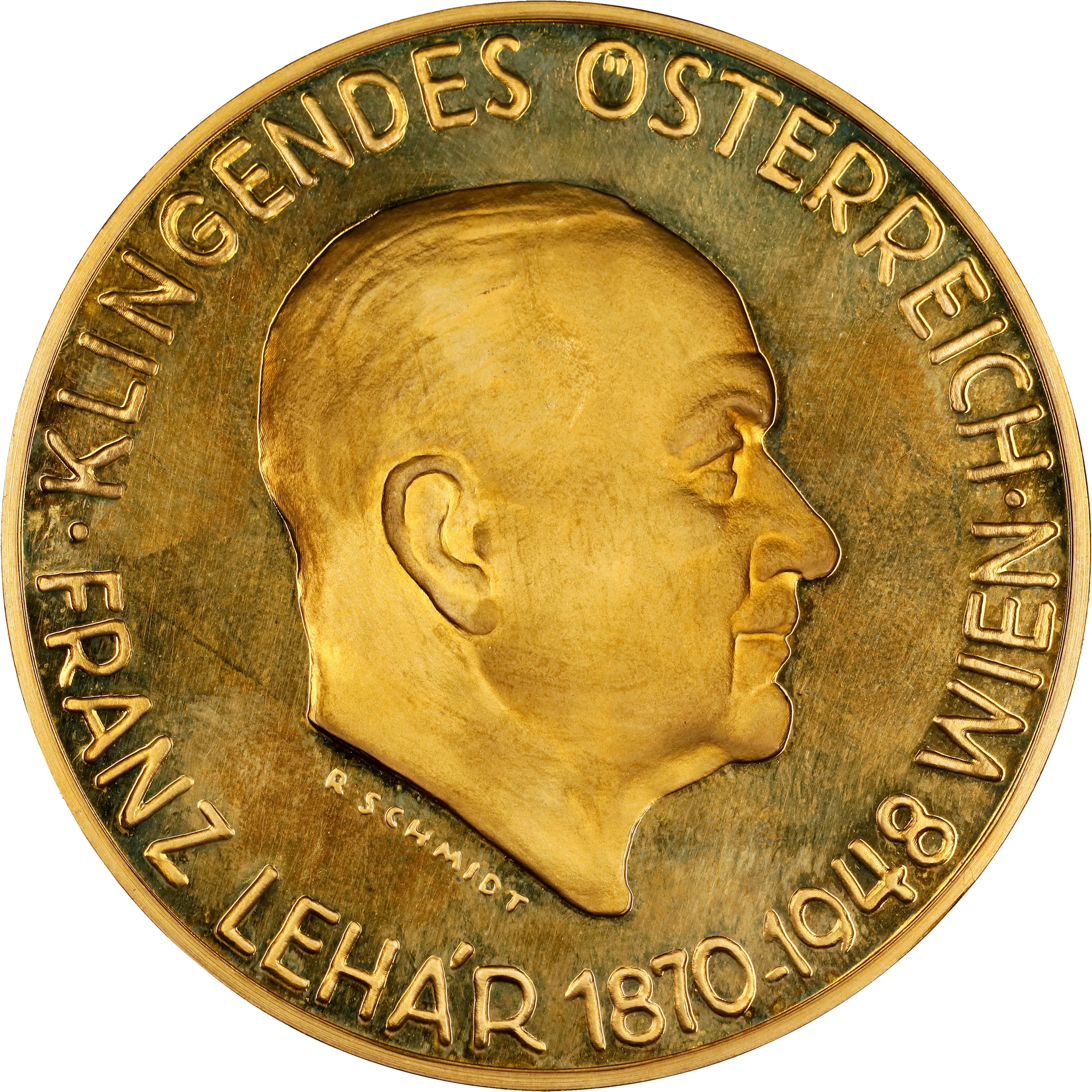 (1.447 oz, 45 g AGW). Austria. 1963 Sounds of Austria Franz Lehar Gold Medal.