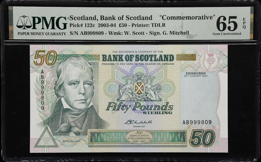 SCOTLAND. Bank of Scotland. 50 Pounds, 29.1.2003. P-122c. Commemorative.