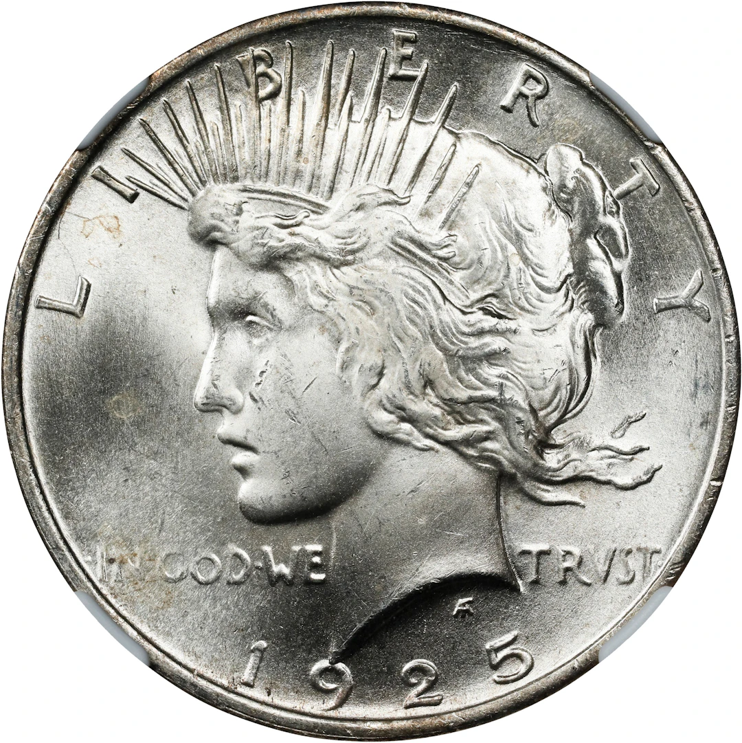 1925 Peace Silver Dollar. MS-64 (NGC).