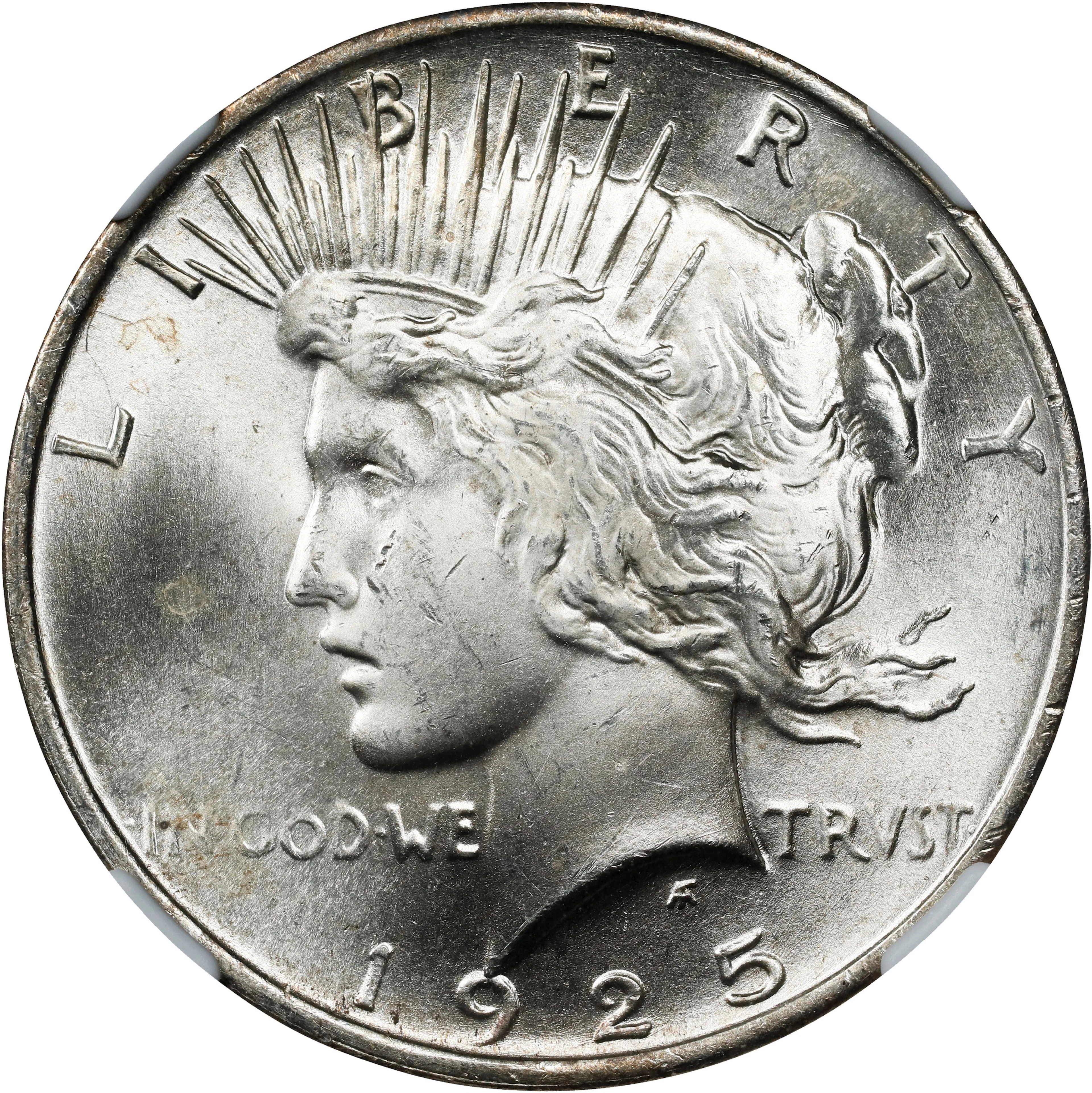 1925 Peace Silver Dollar. MS-64 (NGC).