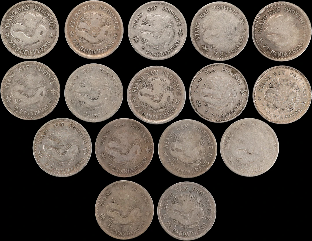 CHINA. Kwangtung. Group of 7.2 Candareens (10 Cents) (16 Pieces)
