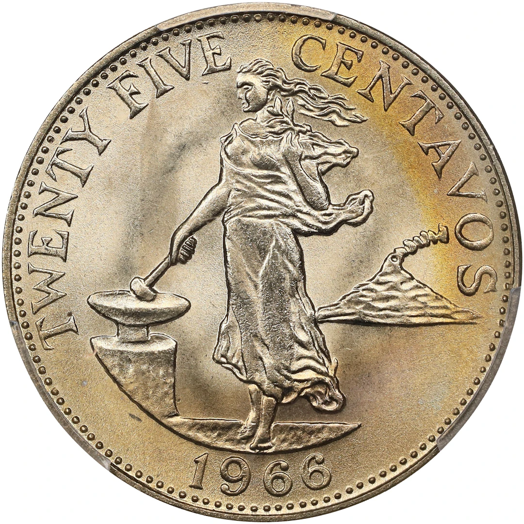 PHILIPPINES. 25 Centavos, 1966. London Mint. PCGS MS-67.