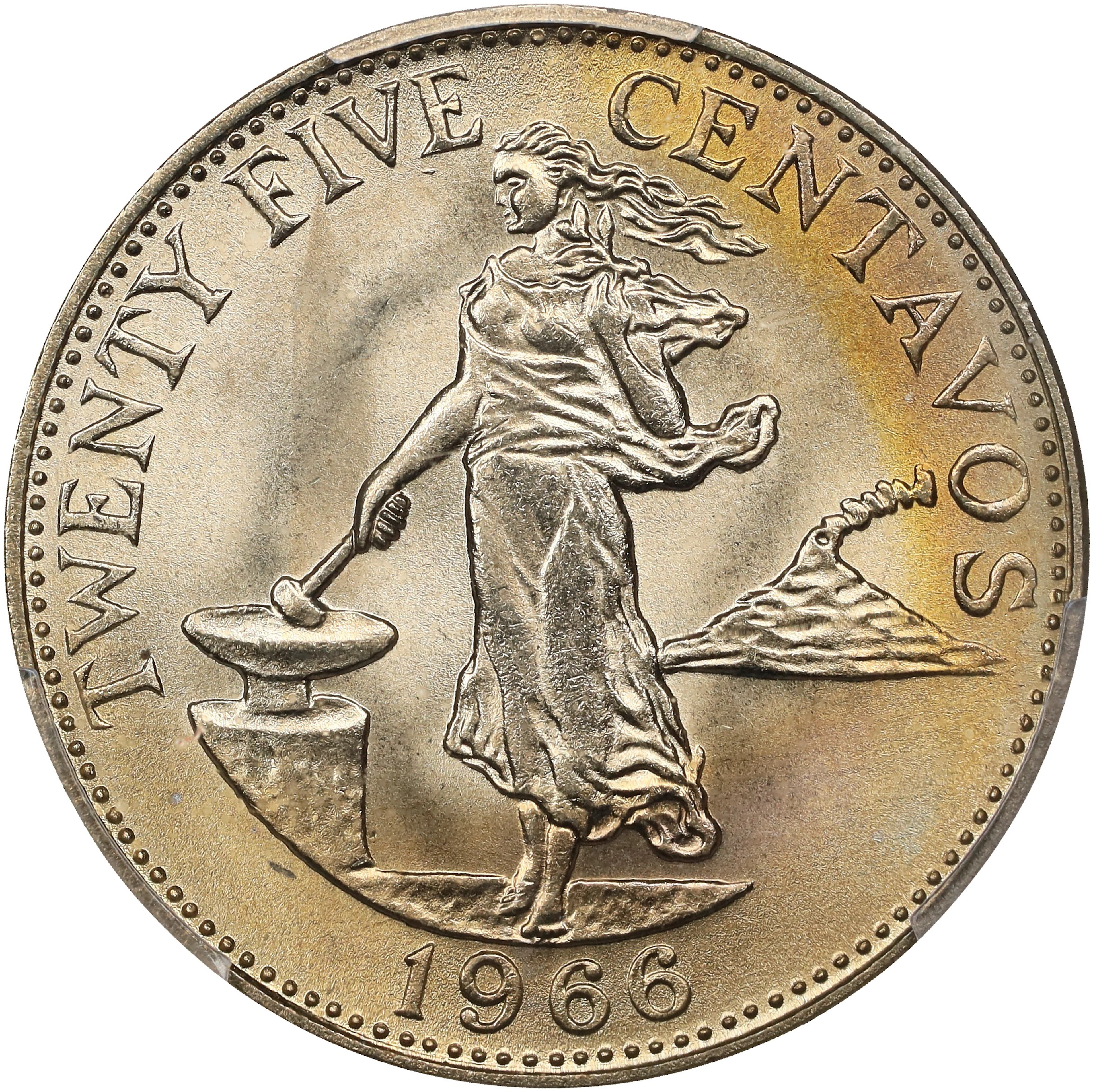 PHILIPPINES. 25 Centavos, 1966. London Mint. PCGS MS-67.