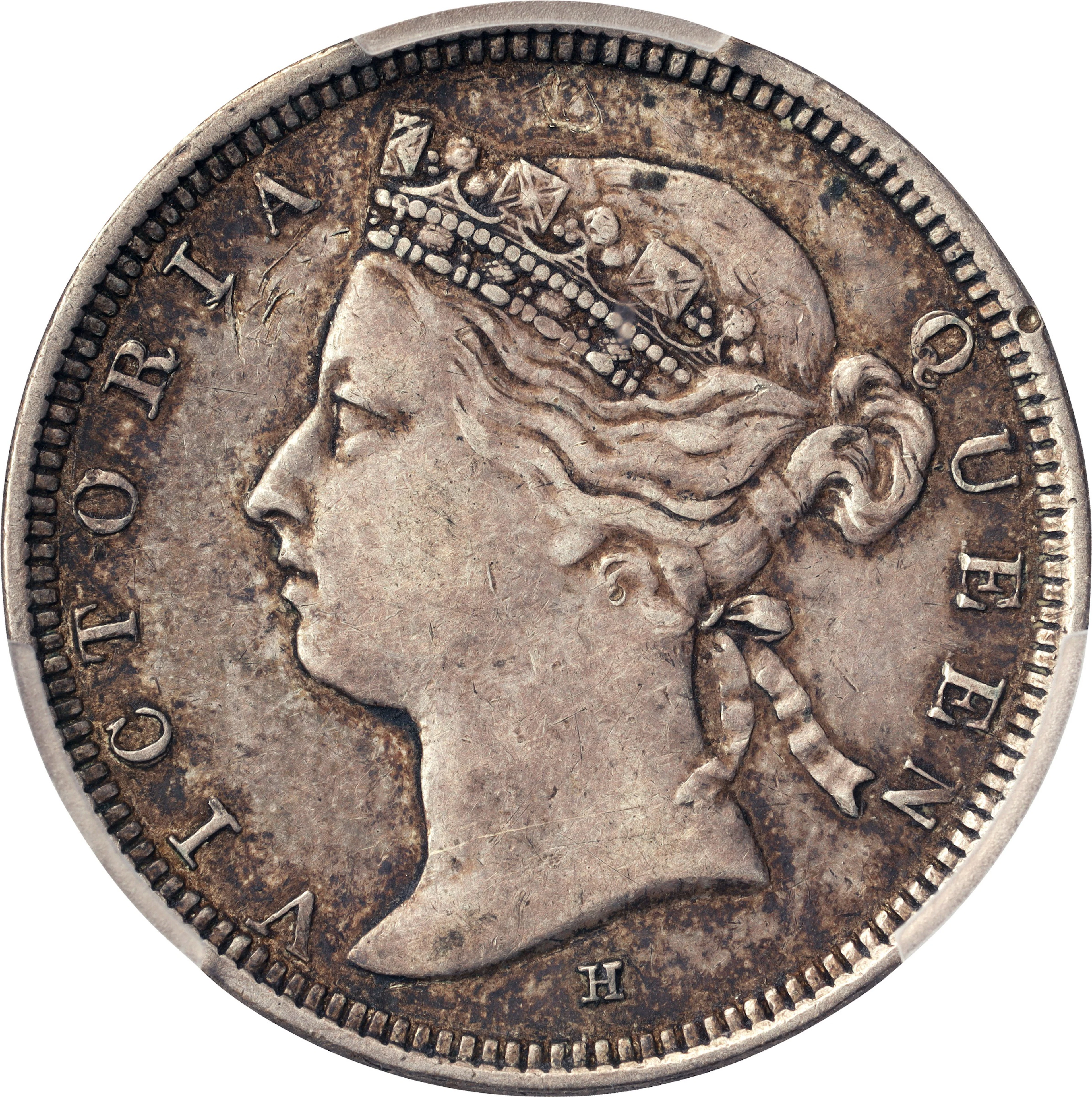 (t) HONG KONG (SAR). 20 Cents, 1882-H. Birmingham (Heaton) Mint. Victoria.