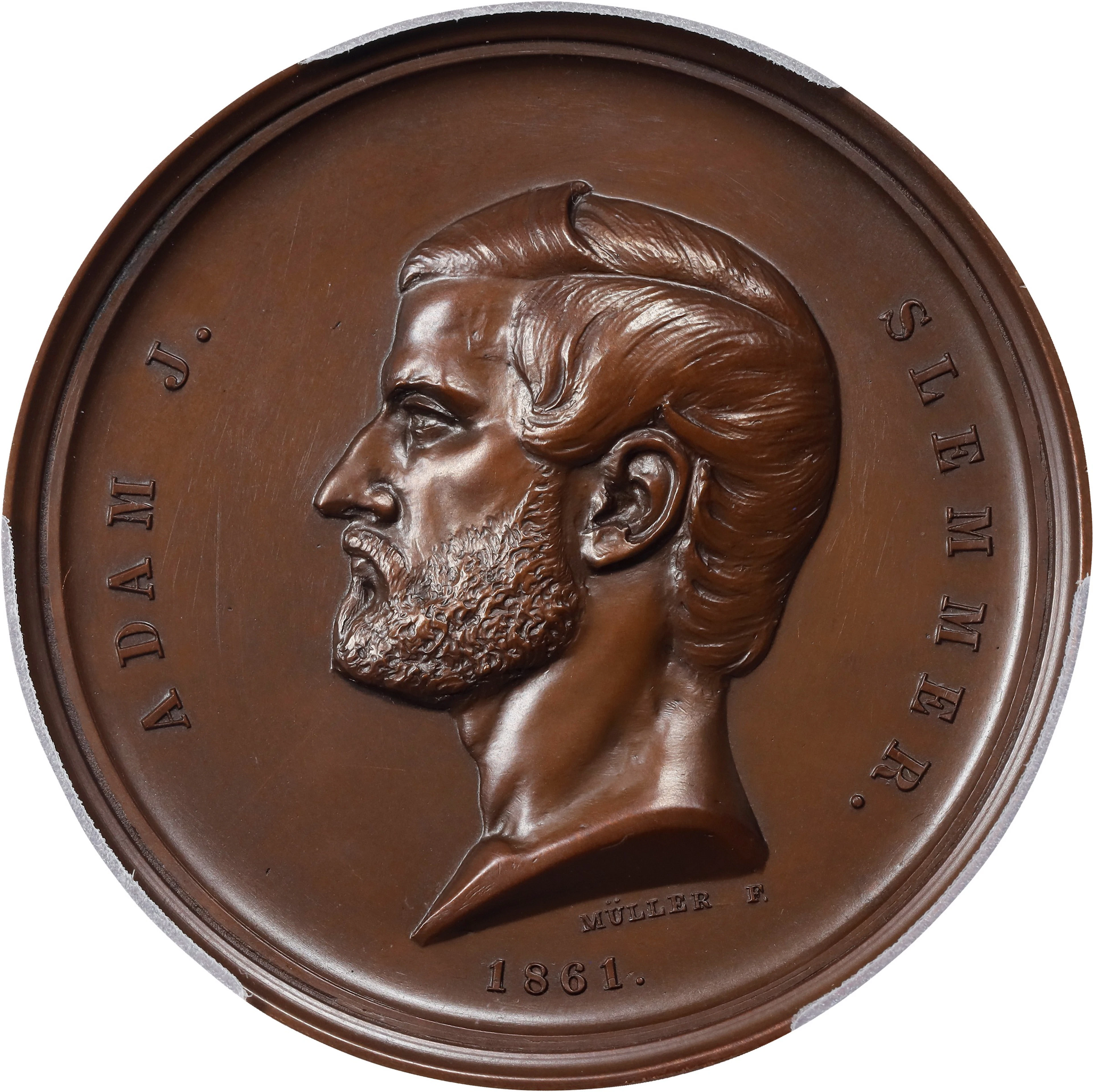 1861 New York Chamber of Commerce Adam J. Slemmer - Fort Pickens Medal.