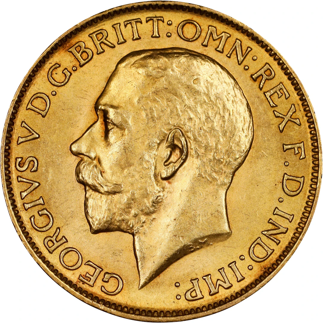 (0.235 oz, 7.309 g AGW). Great Britain. 1915 Gold Sovereign.