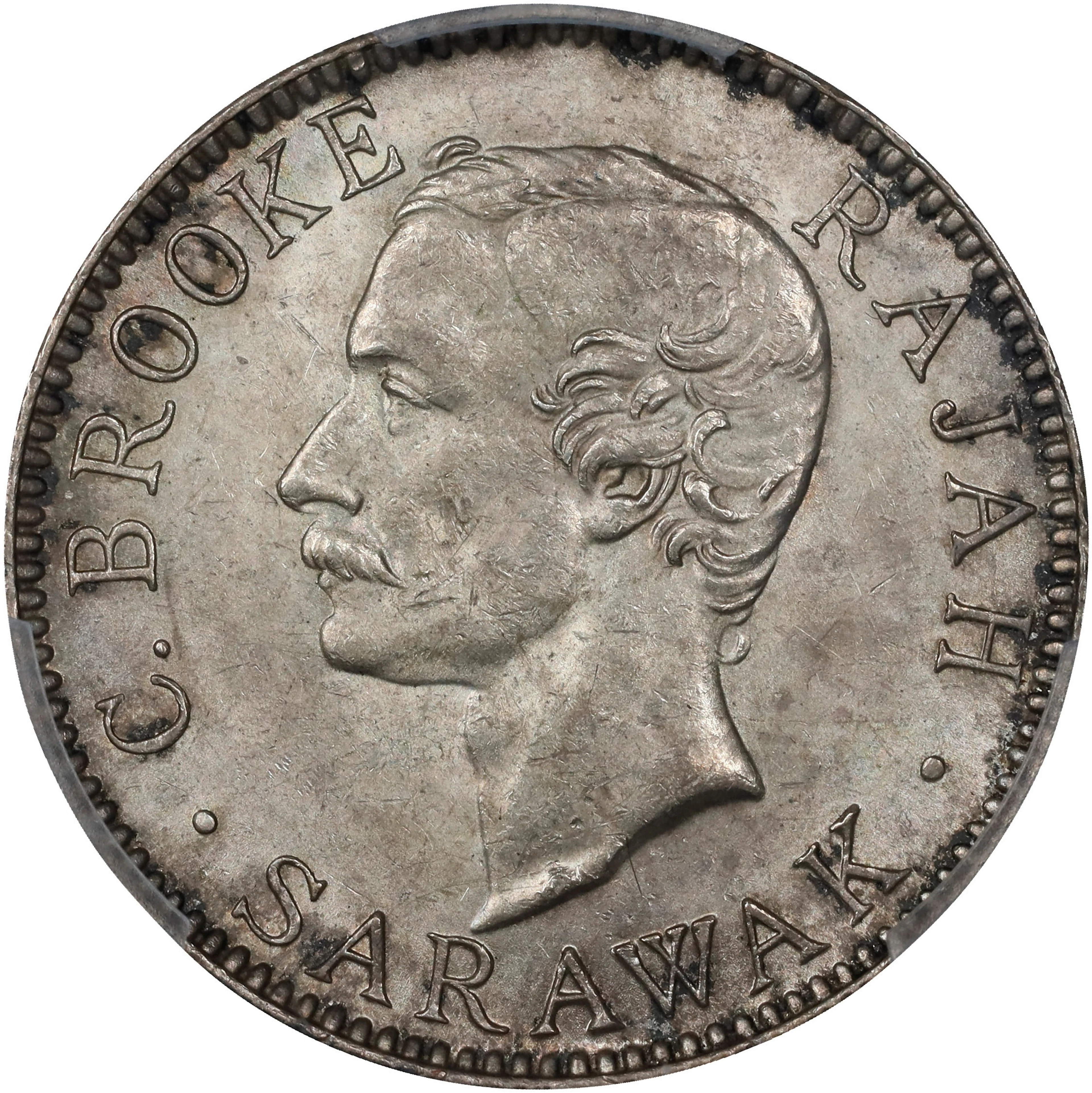 SARAWAK. 20 Cents, 1900-H. Birmingham (Heaton) Mint. Charles J. Brooke.