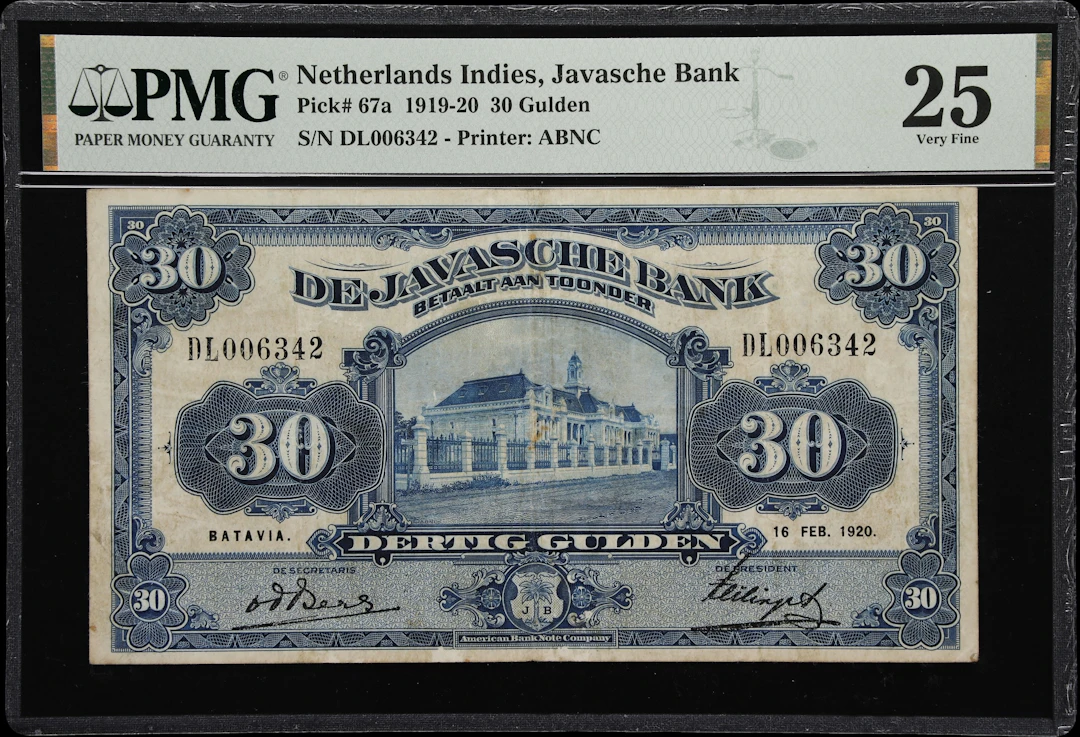 NETHERLANDS INDIES. Javasche Bank. 30 Gulden, 16.2.1920. P-67a. PMG
