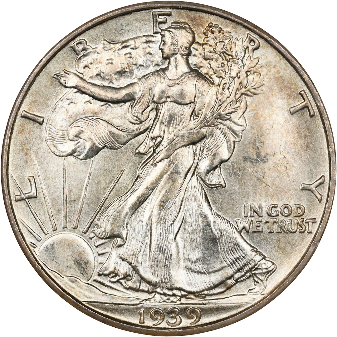 1939-D Walking Liberty Half Dollar. MS-66 (NGC).
