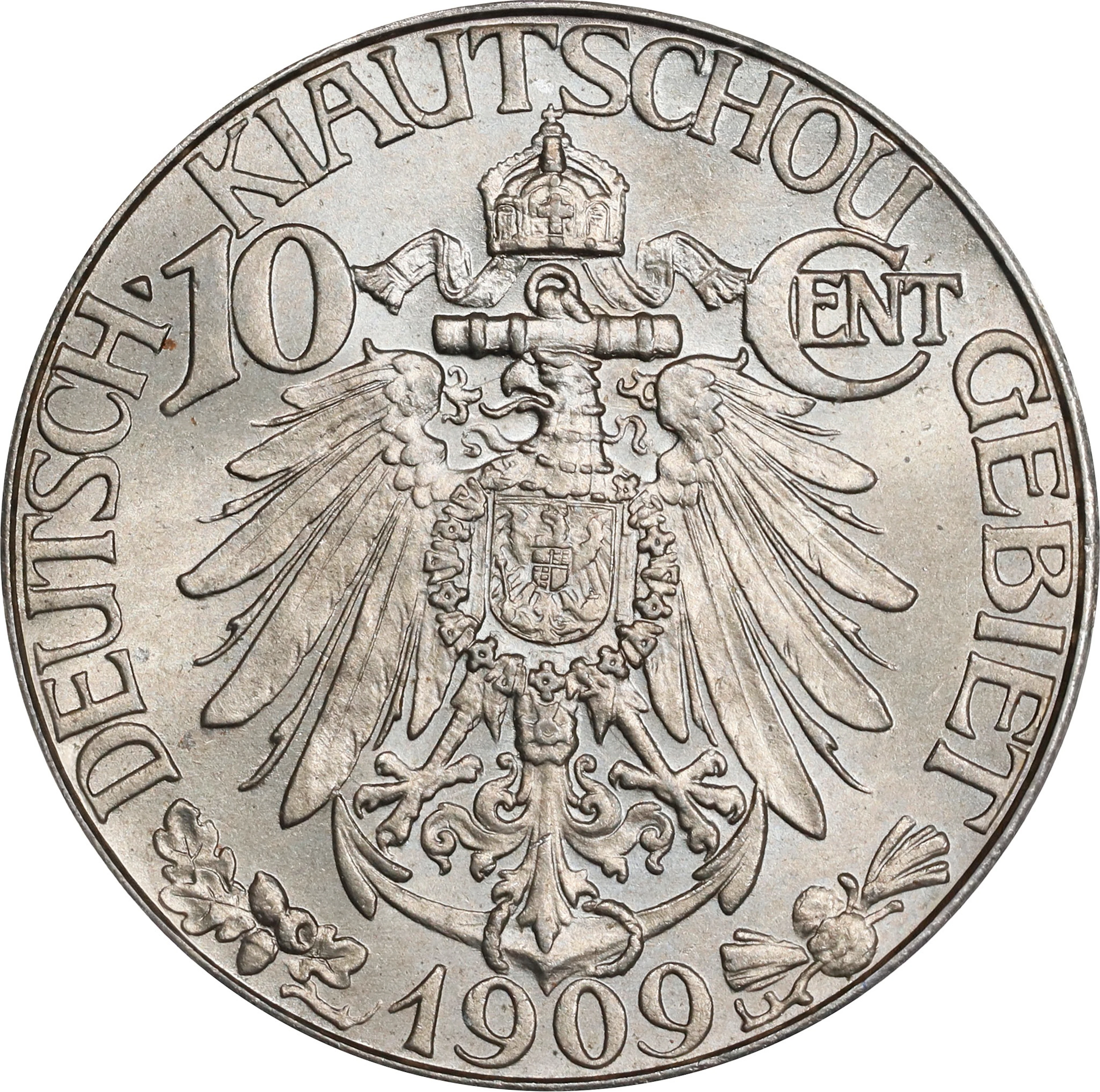 CHINA. Kiau Chau. German Occupation. 10 Cents, 1909. Berlin Mint.
