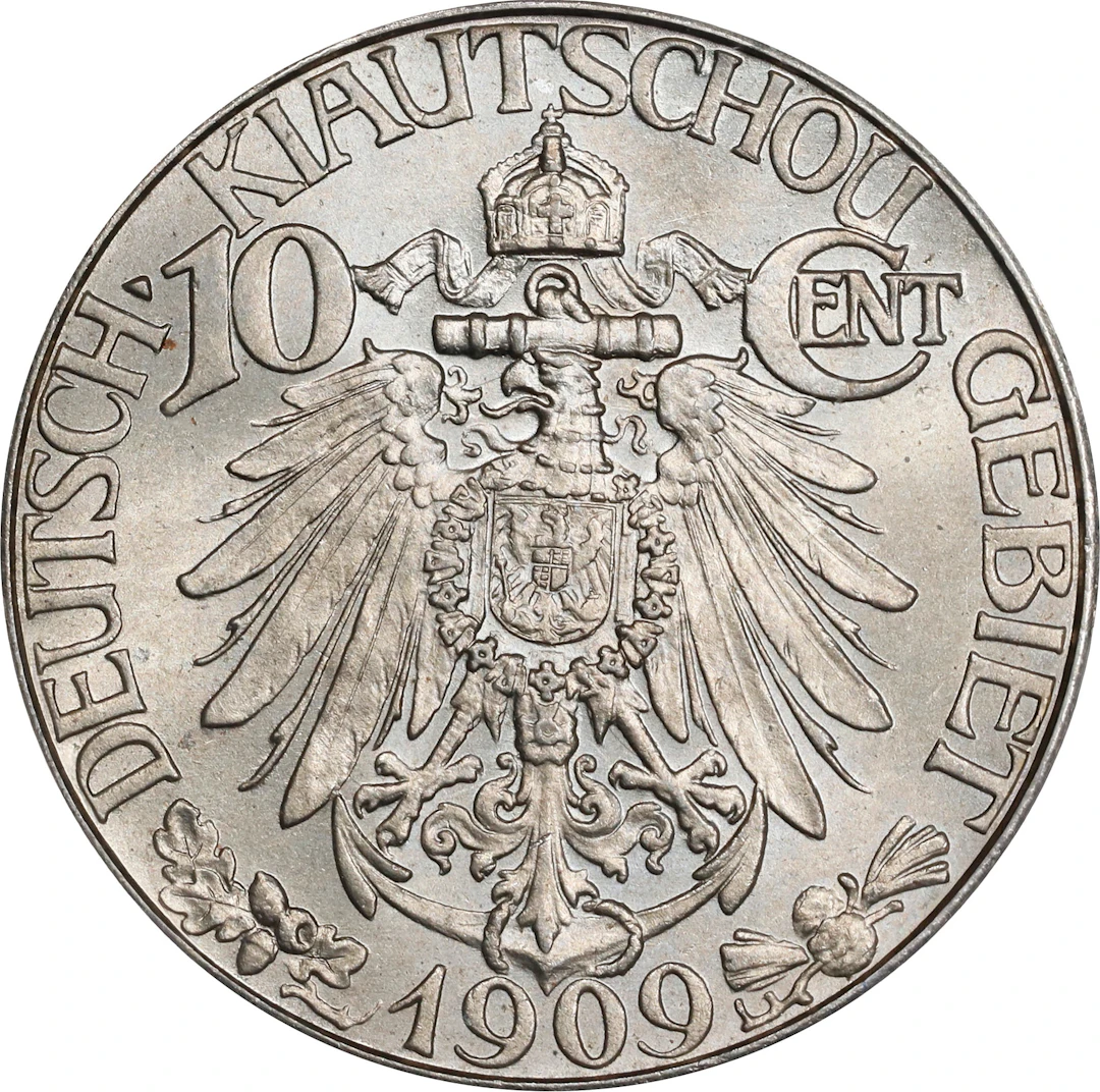 CHINA. Kiau Chau. German Occupation. 10 Cents, 1909. Berlin Mint.