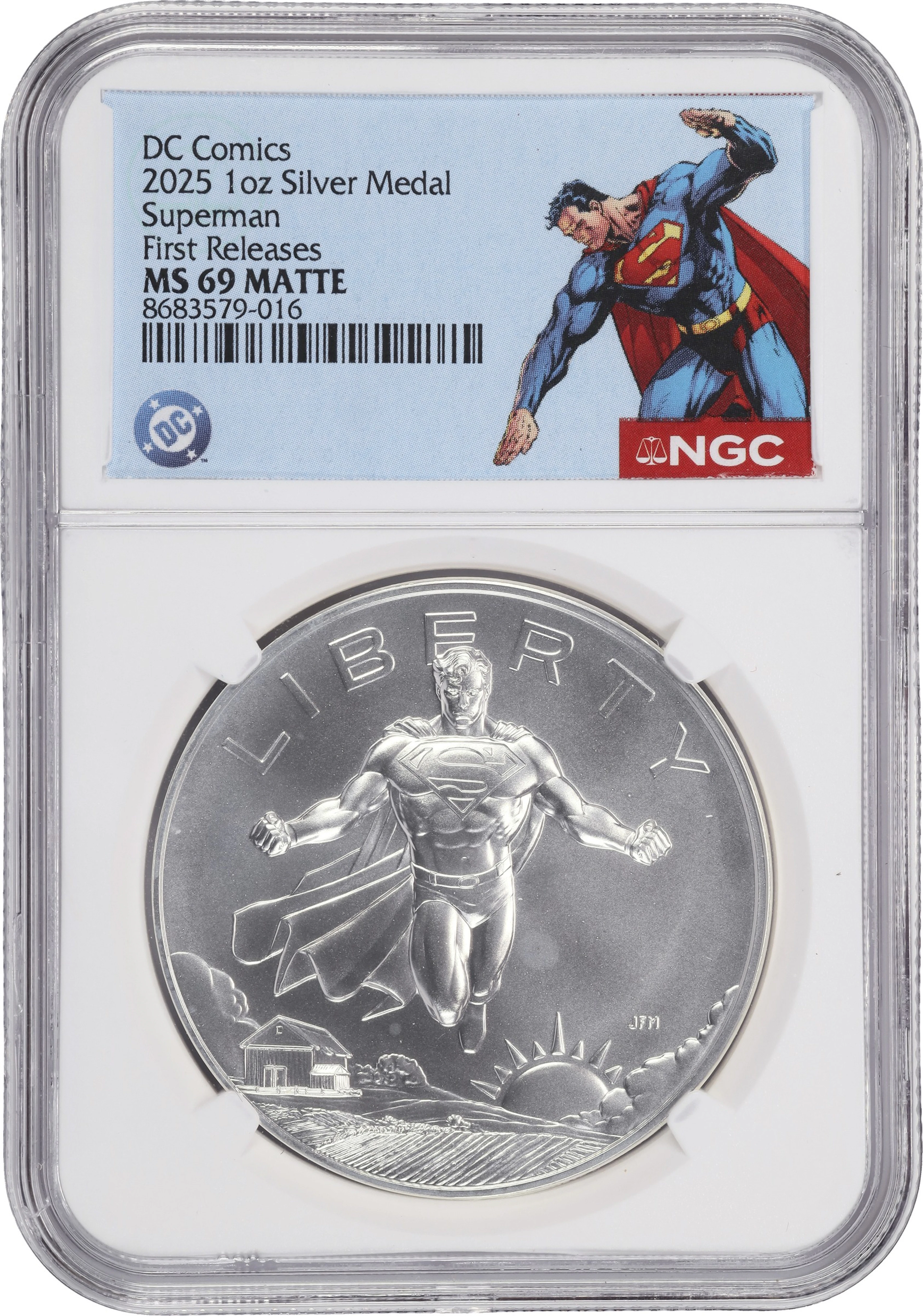 (1 oz, 31.104 g ASW). 2025 DC Comics Superman 1 oz Silver Medal. MS-69