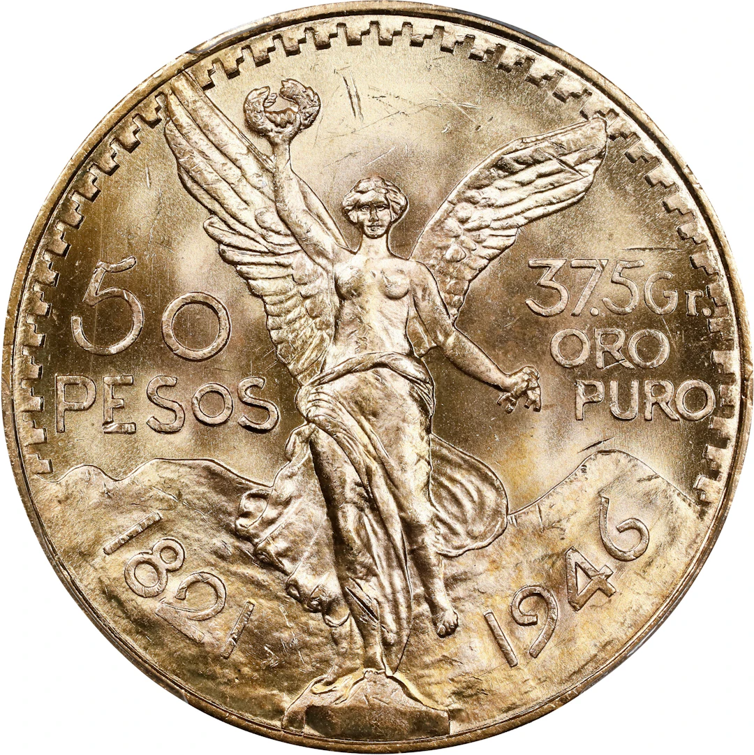 MEXICO. 50 Pesos, 1946. Mexico City Mint. PCGS MS-64+.