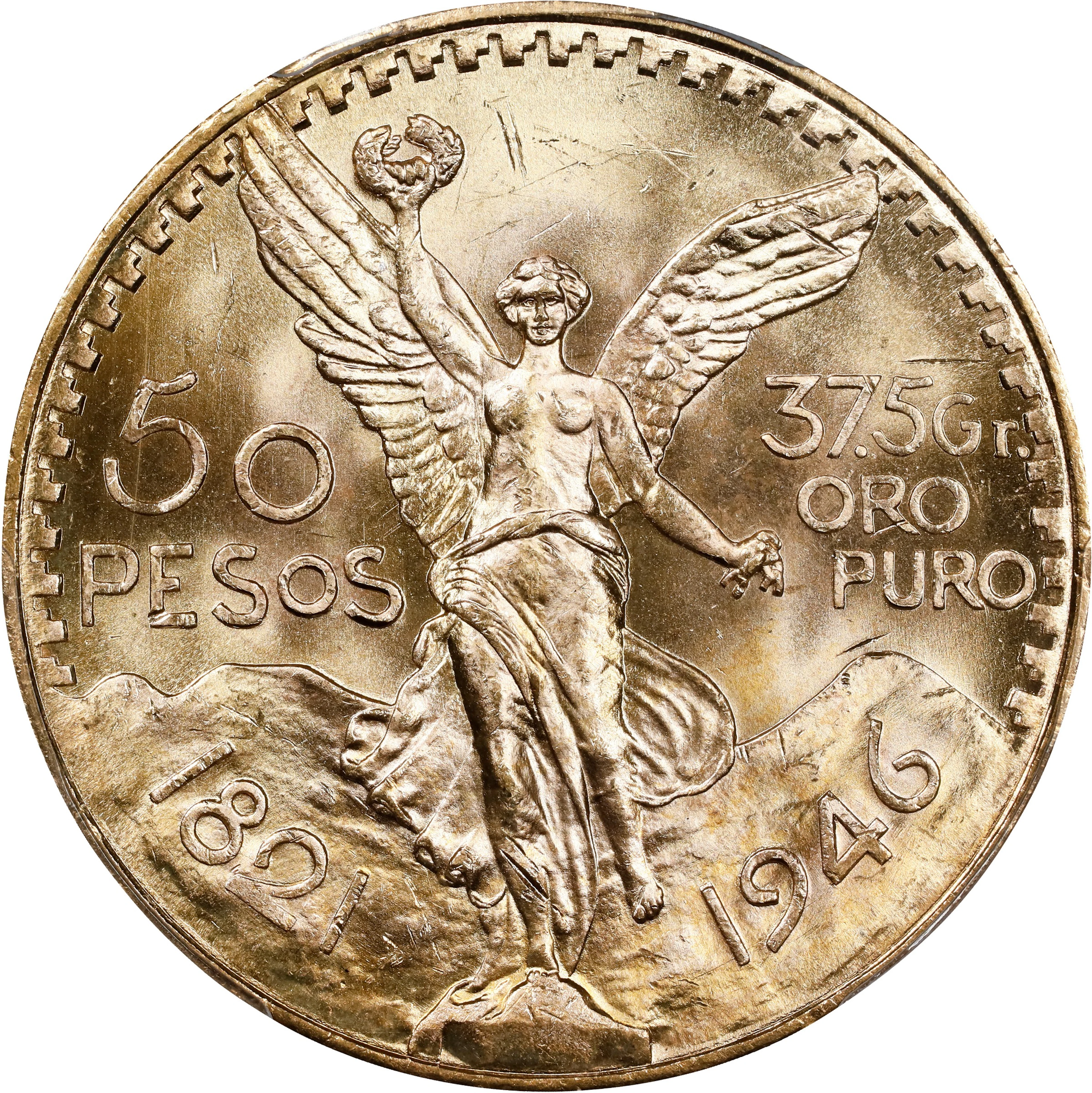 MEXICO. 50 Pesos, 1946. Mexico City Mint. PCGS MS-64+.