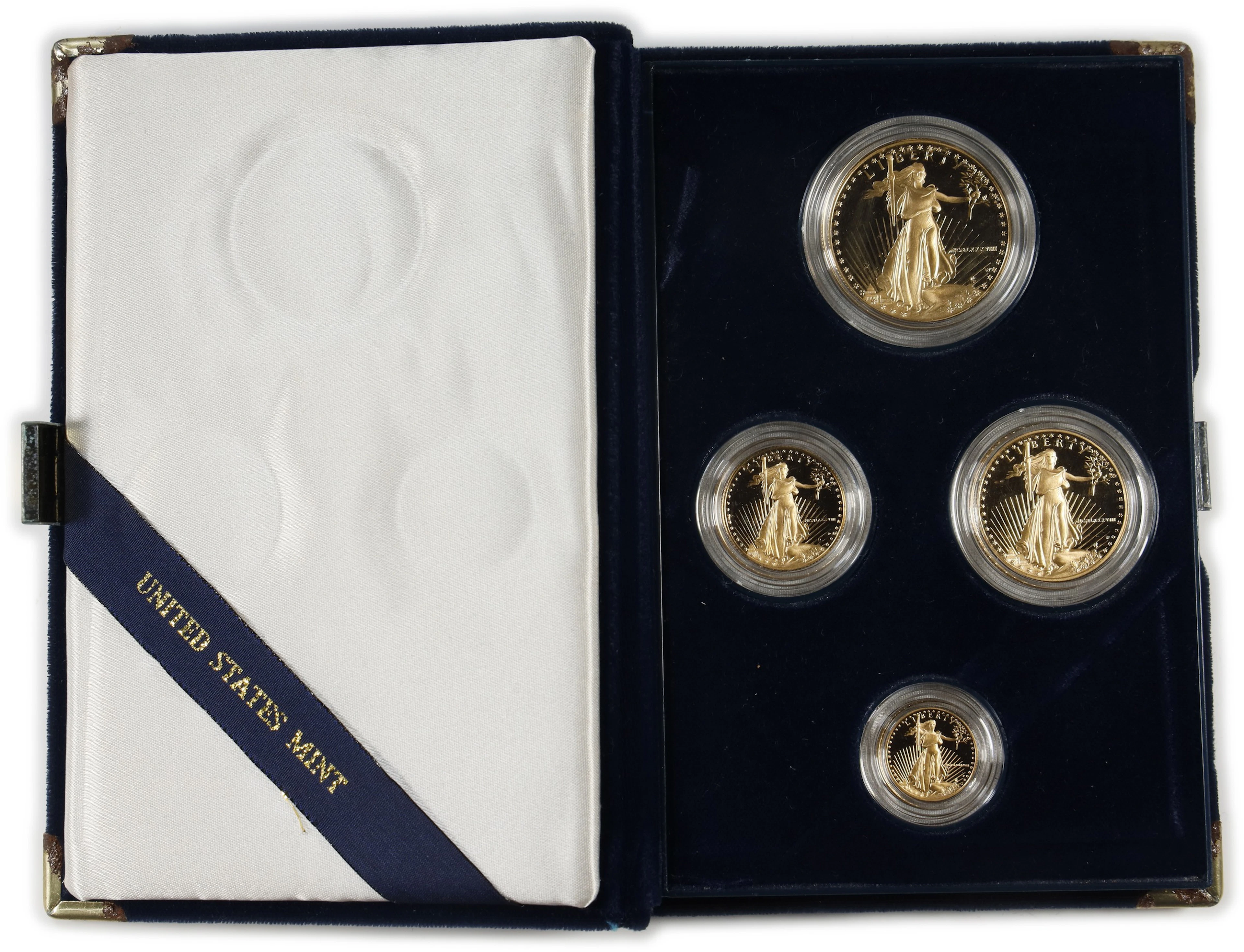 (1.85 oz, 57.542 g AGW). 1988 American Eagle Gold Four-Coin Set. Proof.